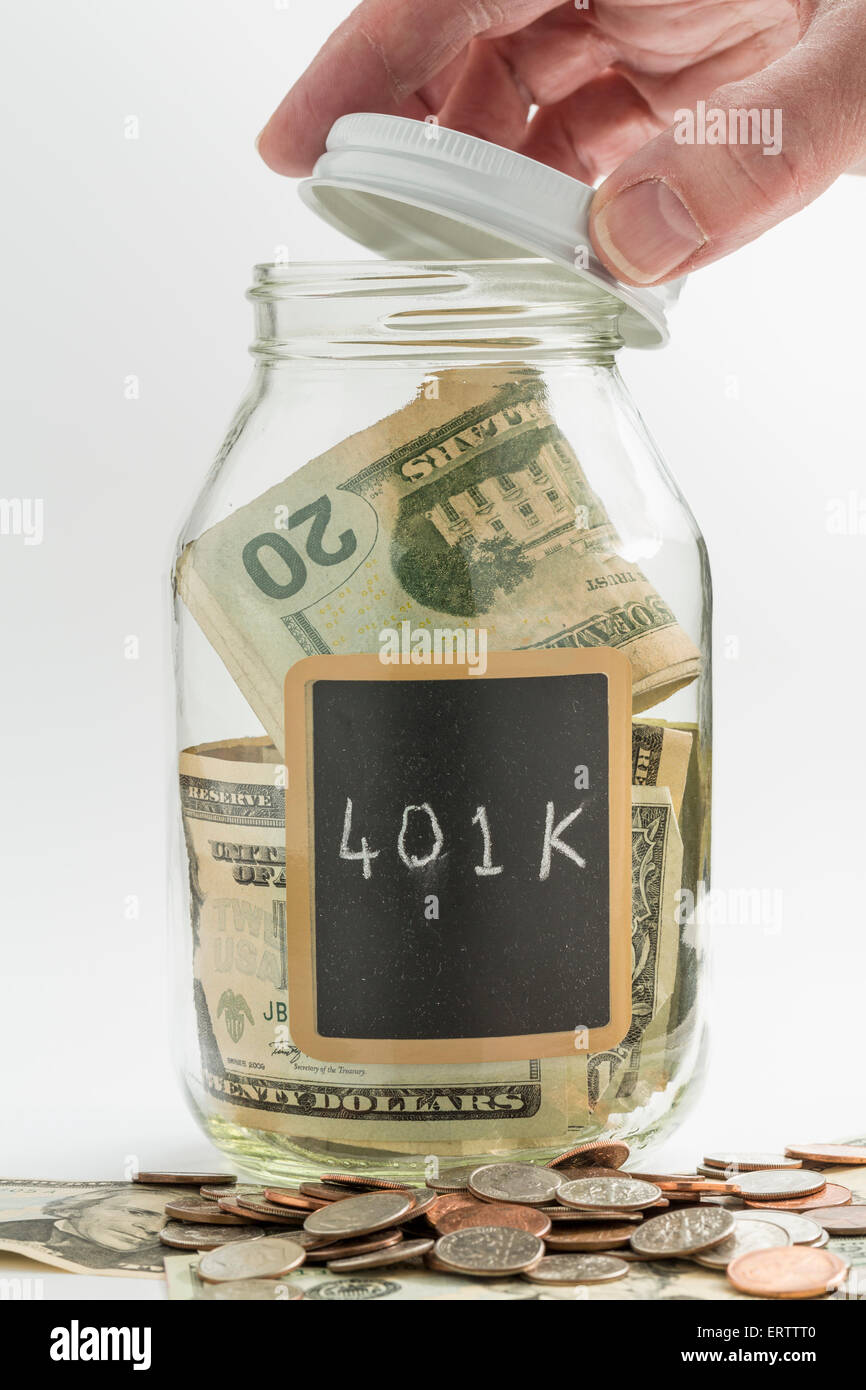 401K savings and retirement fund Stock Photo