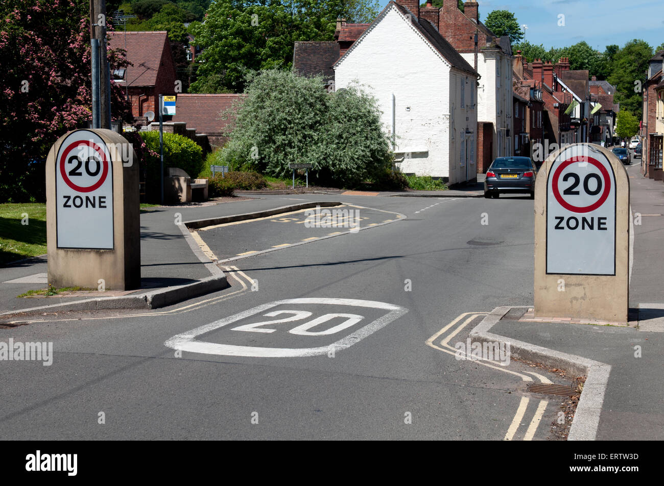 20mph zone, Kinver High Street, Staffordshire, England, UK Stock Photo