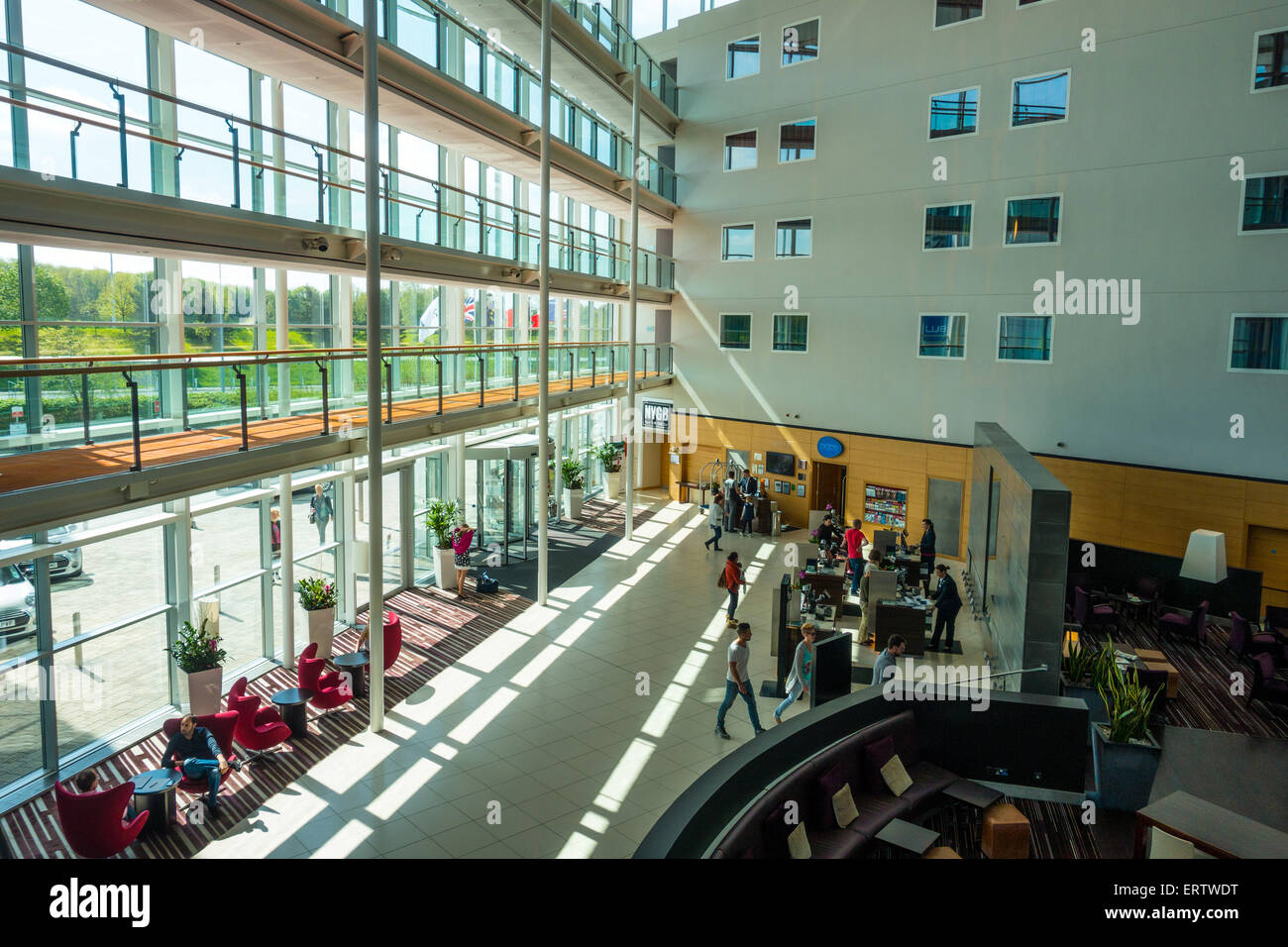 Radisson Blu Hotel reception area, Stansted Airport, London Stock Photo