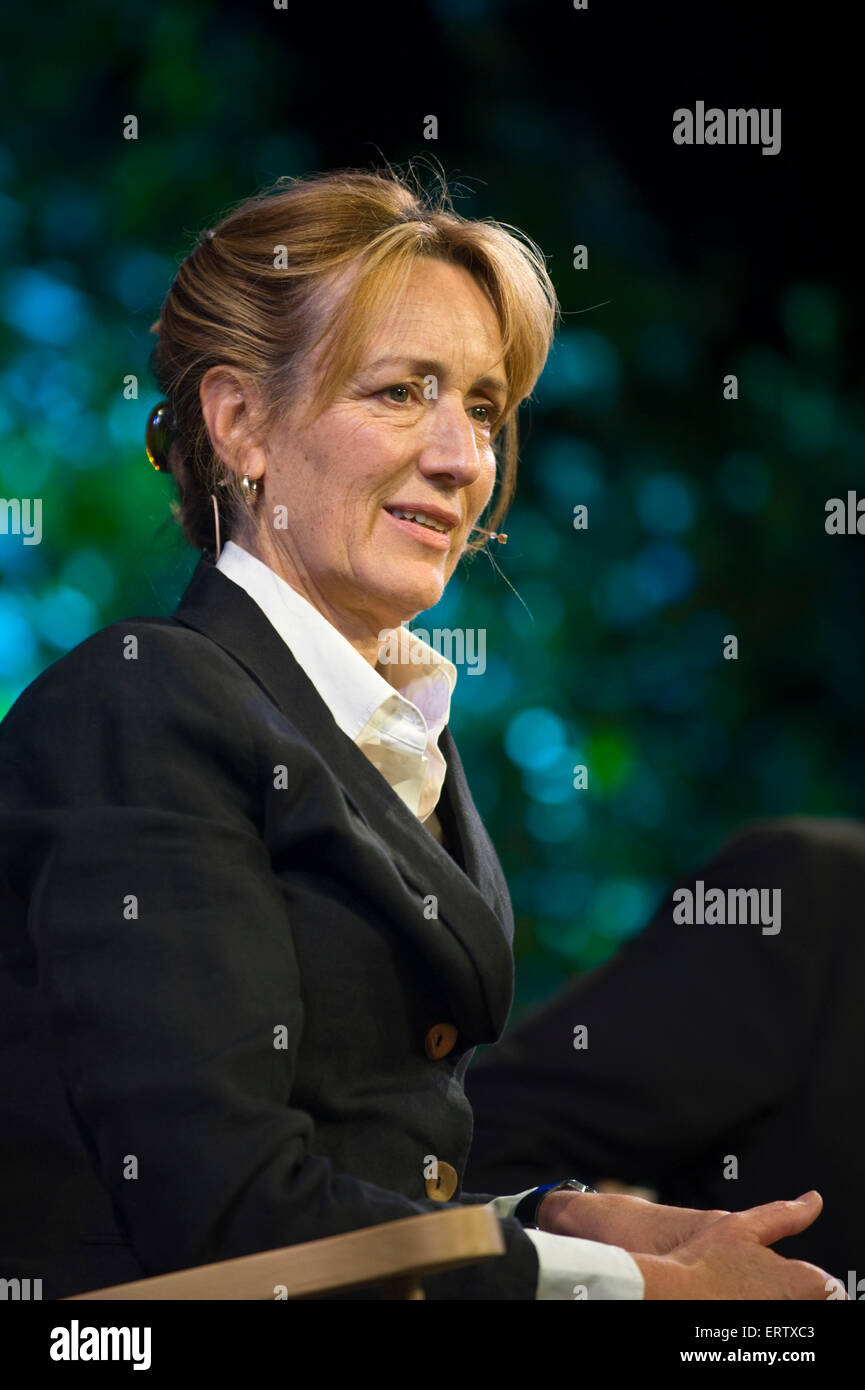 Francine Stock pictured on stage at Hay Festival 2015 Stock Photo