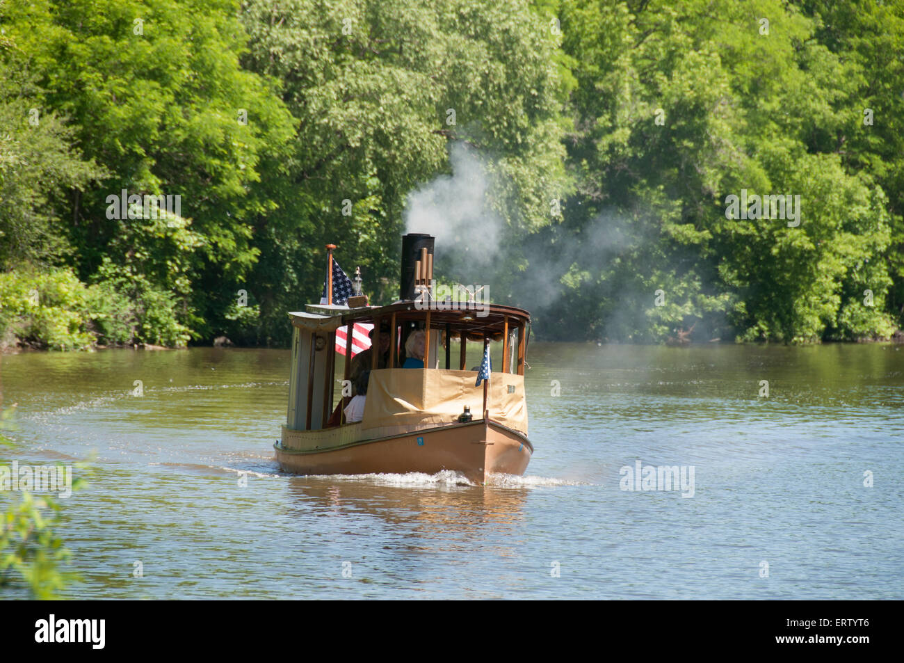 Steam powered boat on Erie Canal Stock Photo Alamy
