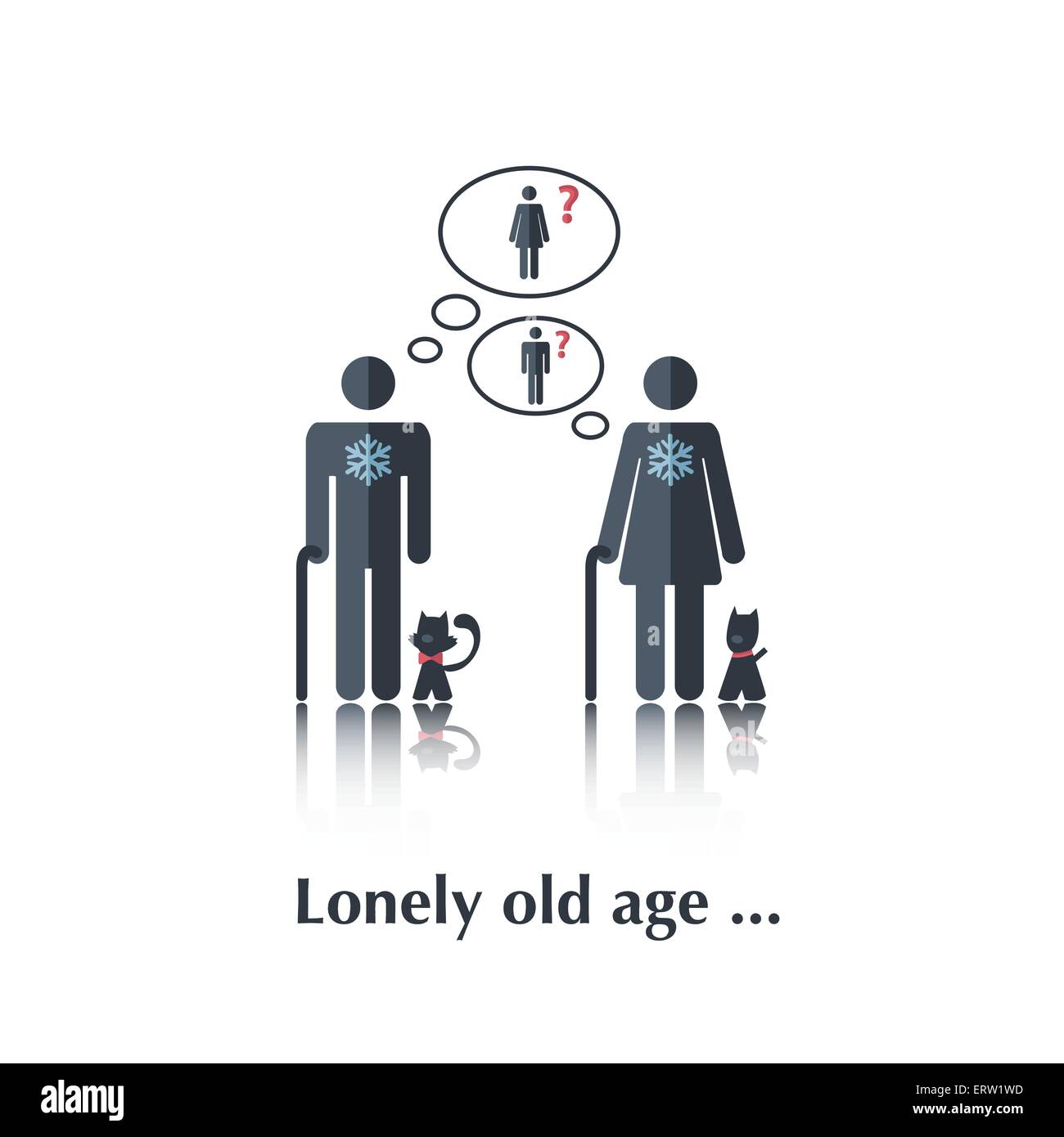 Cartoon lonely old man hi-res stock photography and images - Alamy