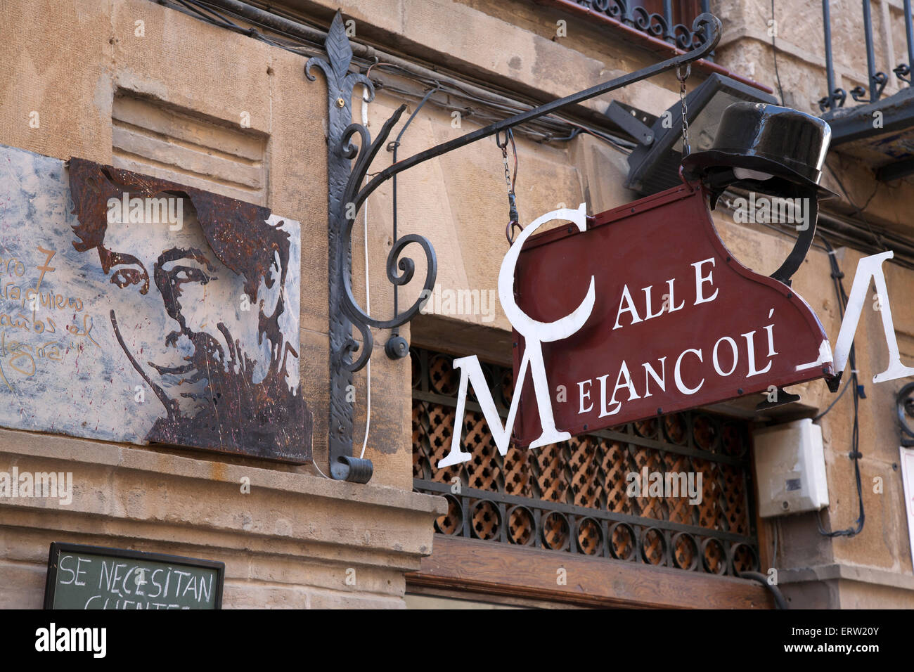 Calle Melancoli Cafe and Bar; Ubeda; Andalusia; Spain Stock Photo