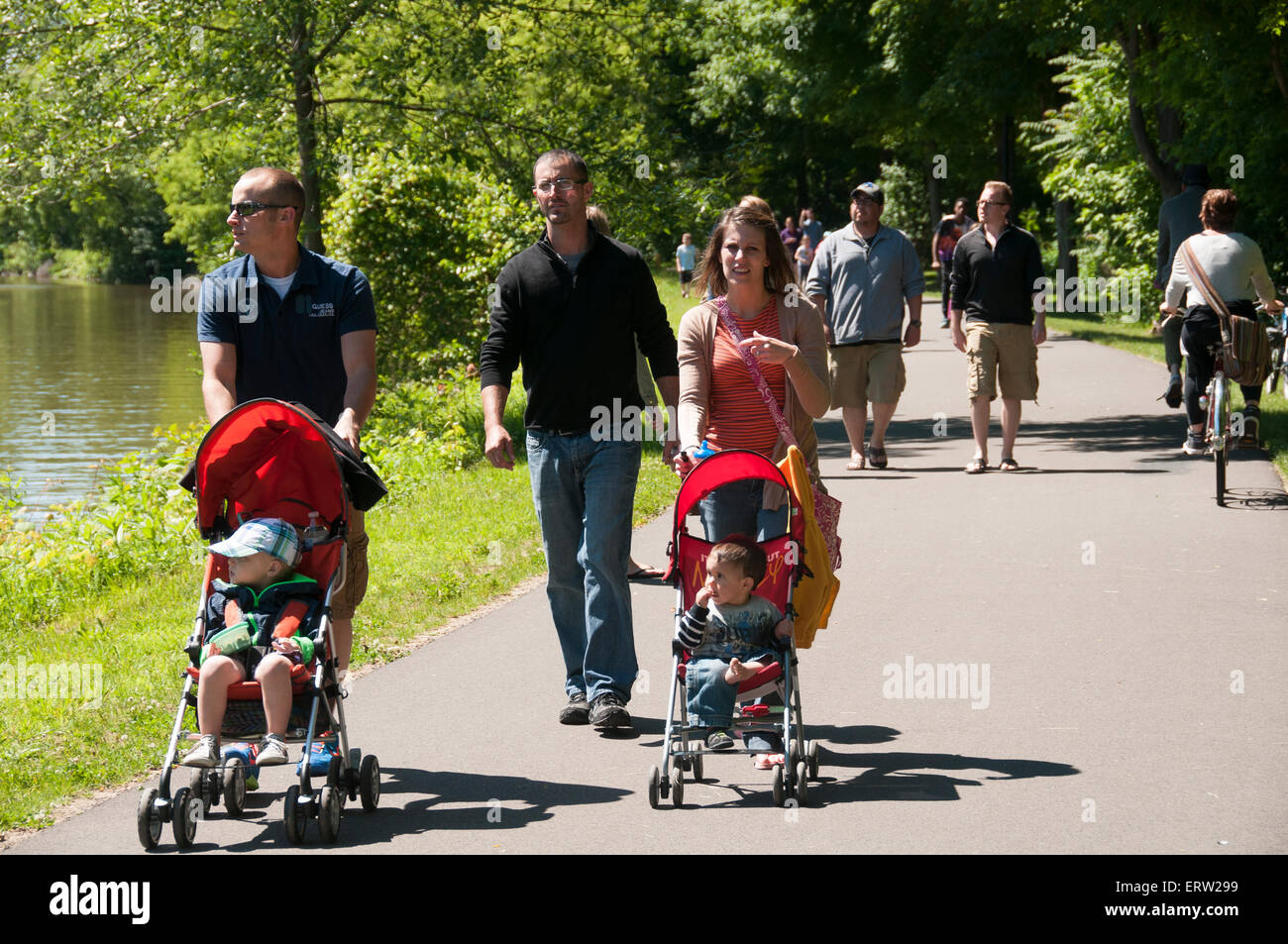 People on the Erie Canal bike path Stock Photo Alamy