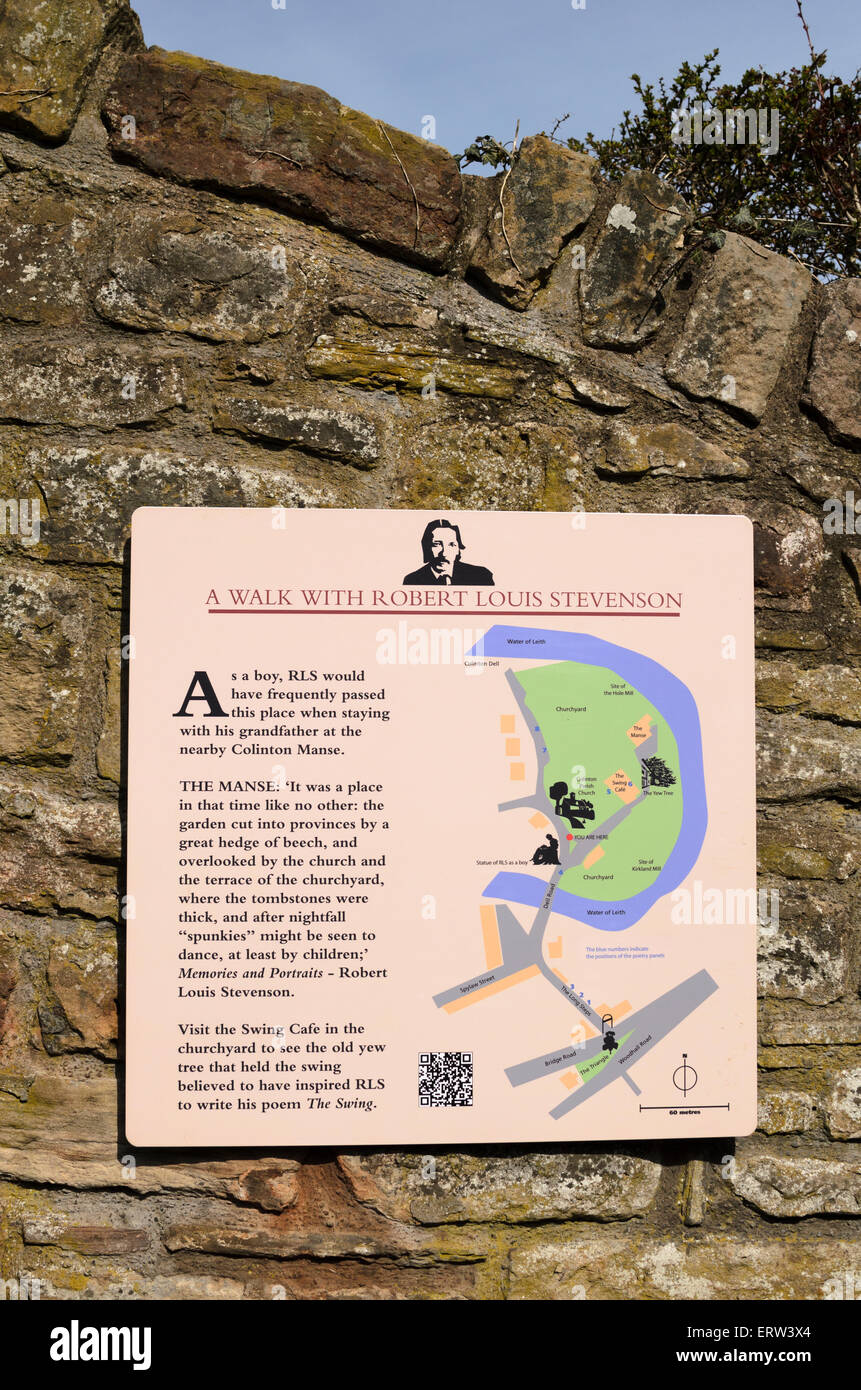 Information Board Relating To Robert Louis Stevenson At