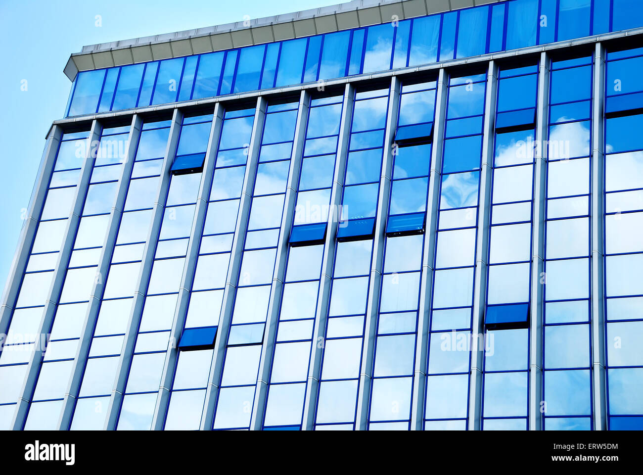 The blue facade of a modern building Stock Photo - Alamy