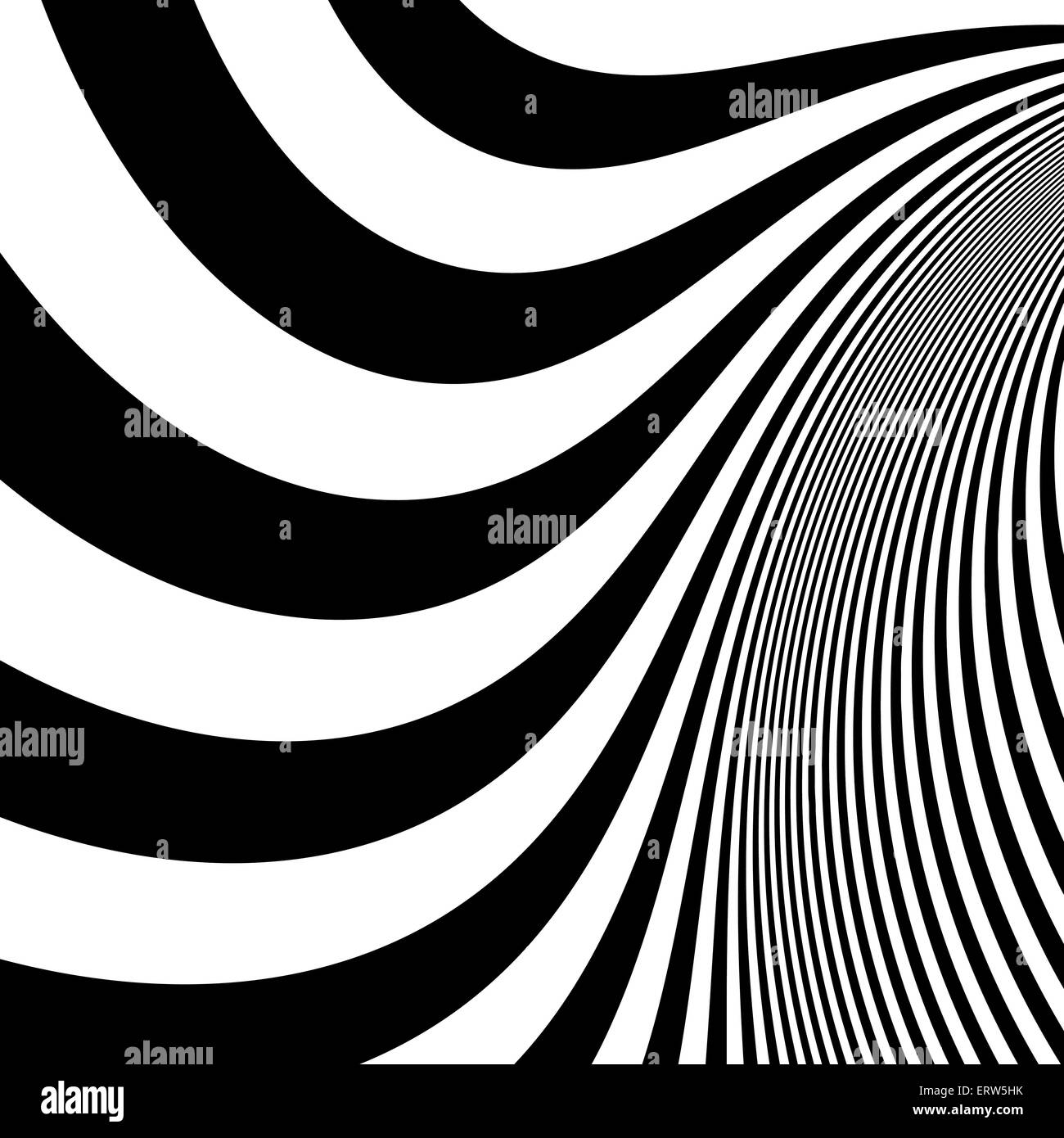 Pattern with optical illusion. Black and white background. Vector ...