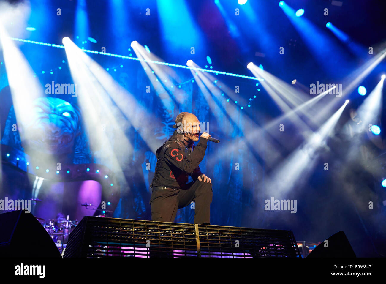 Mendig, Germany. 07th June, 2015. A picture made available on 08 June 2015  shows Corey Taylor, frontman of the US band Slipknot performing at the 'Rock  am Ring' music festival in Mendig,