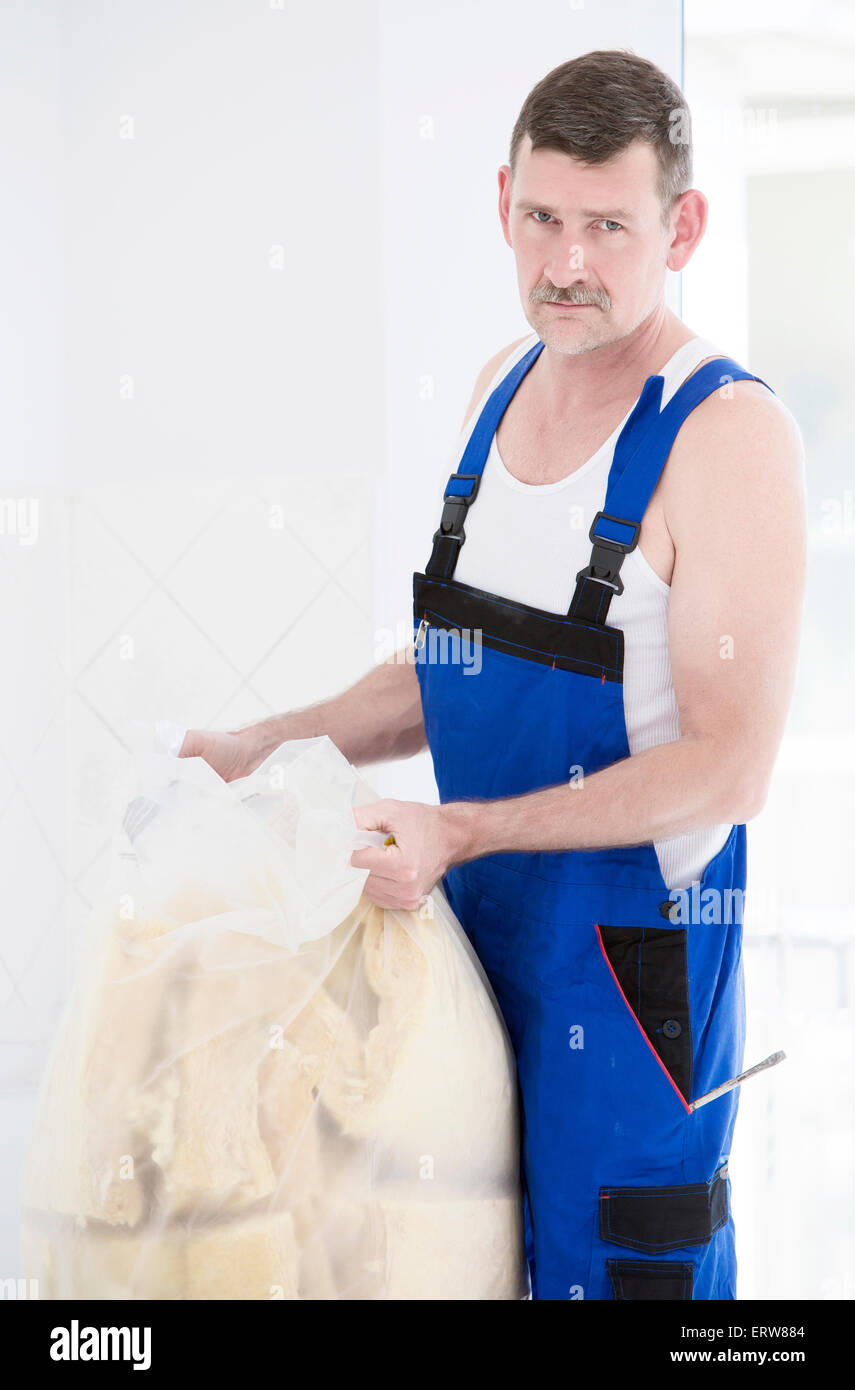 boiler suit tied around waist