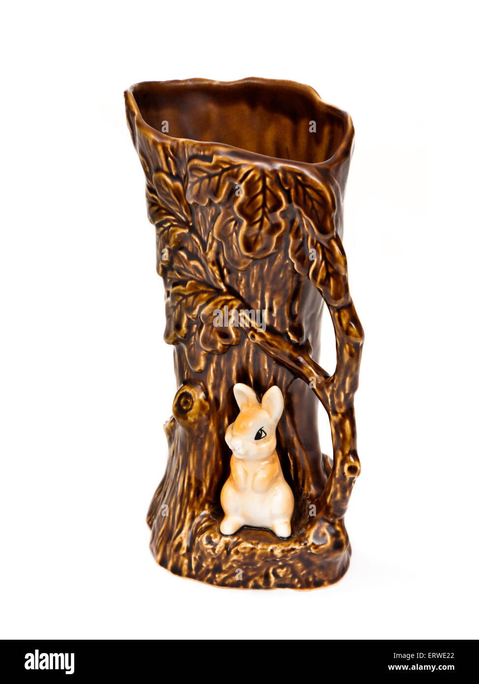Vintage Sylvac Pottery Woodland Tree Jug With Rabbit Pattern 4242