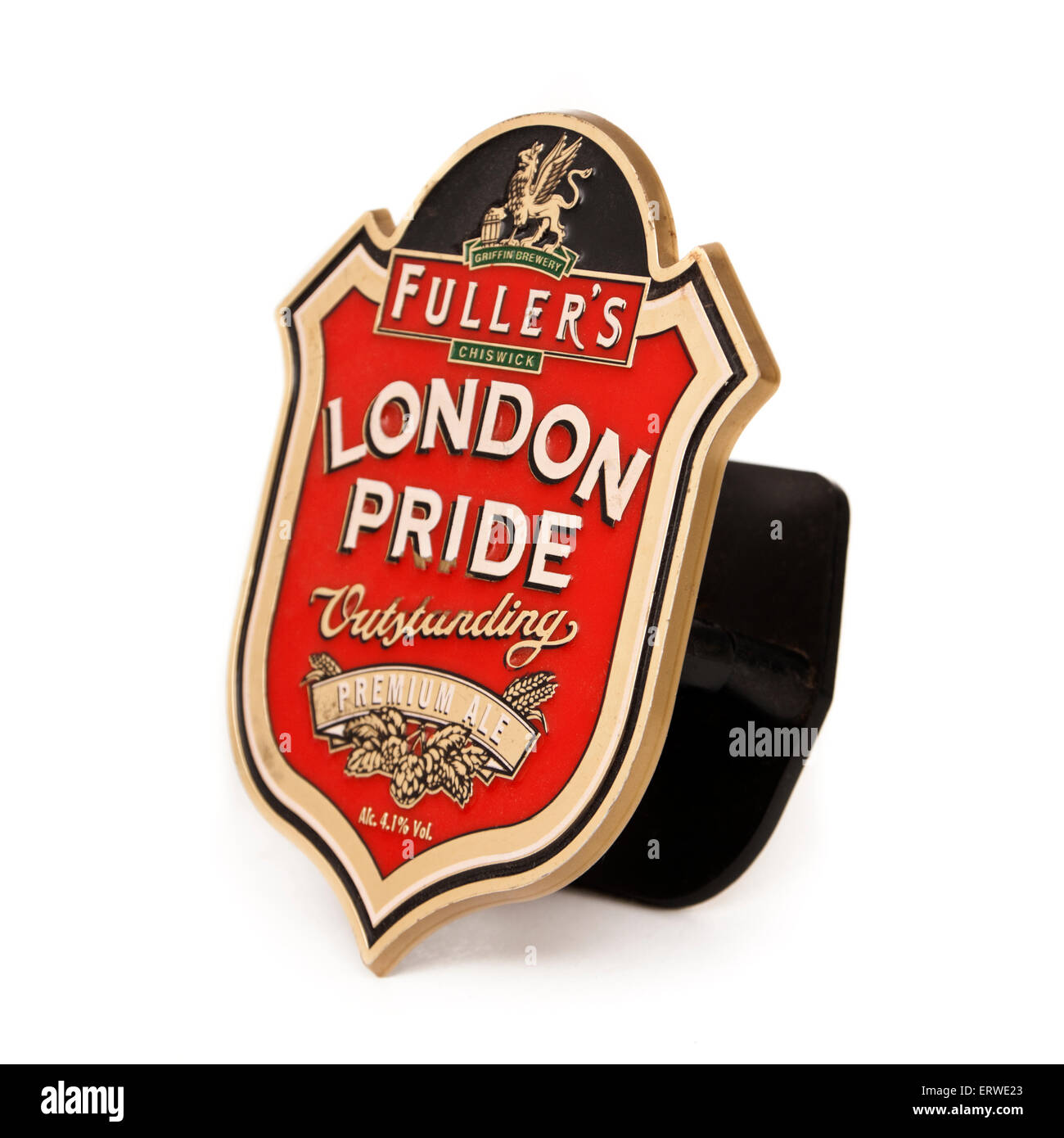 Fuller's Brewery 'London Pride' premium ale pump clip Stock Photo