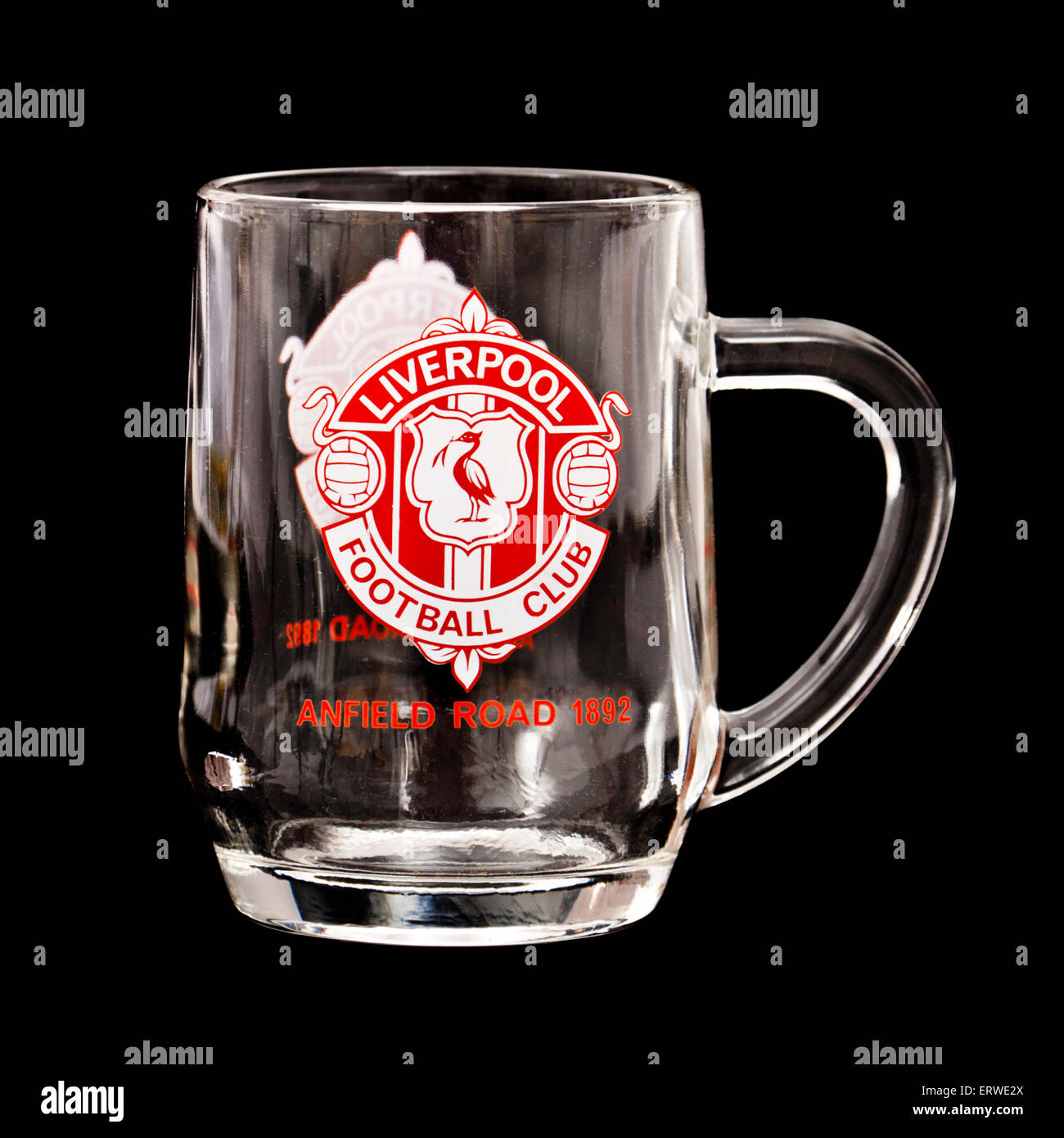 Liverpool Football Club promotional glass mug Stock Photo