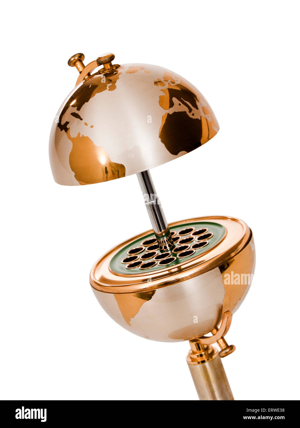 Vintage 1950's PollyGAZ cigarette holder in the form of a terrestrial globe.  A matching lighter was also available Stock Photo - Alamy