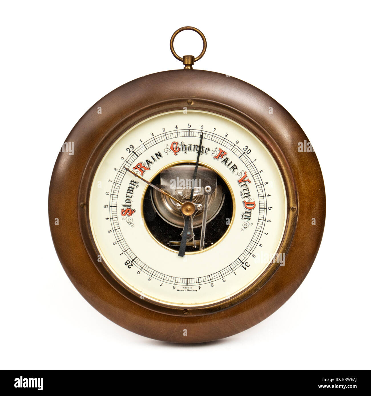 Vintage barometer, made in West Germany. Stock Photo