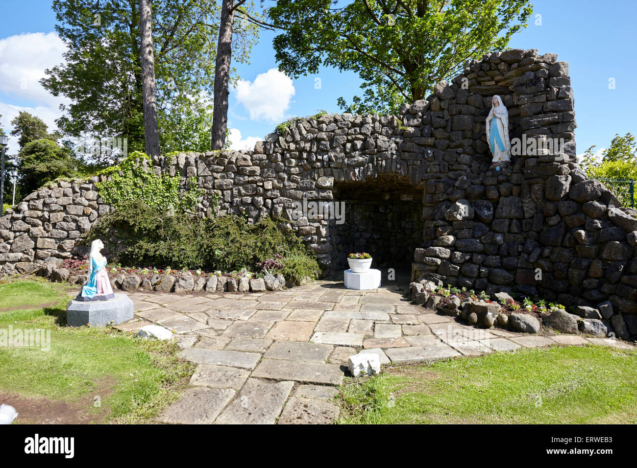 Irish marian shrine grotto Clones county monaghan republic of ireland Stock Photo