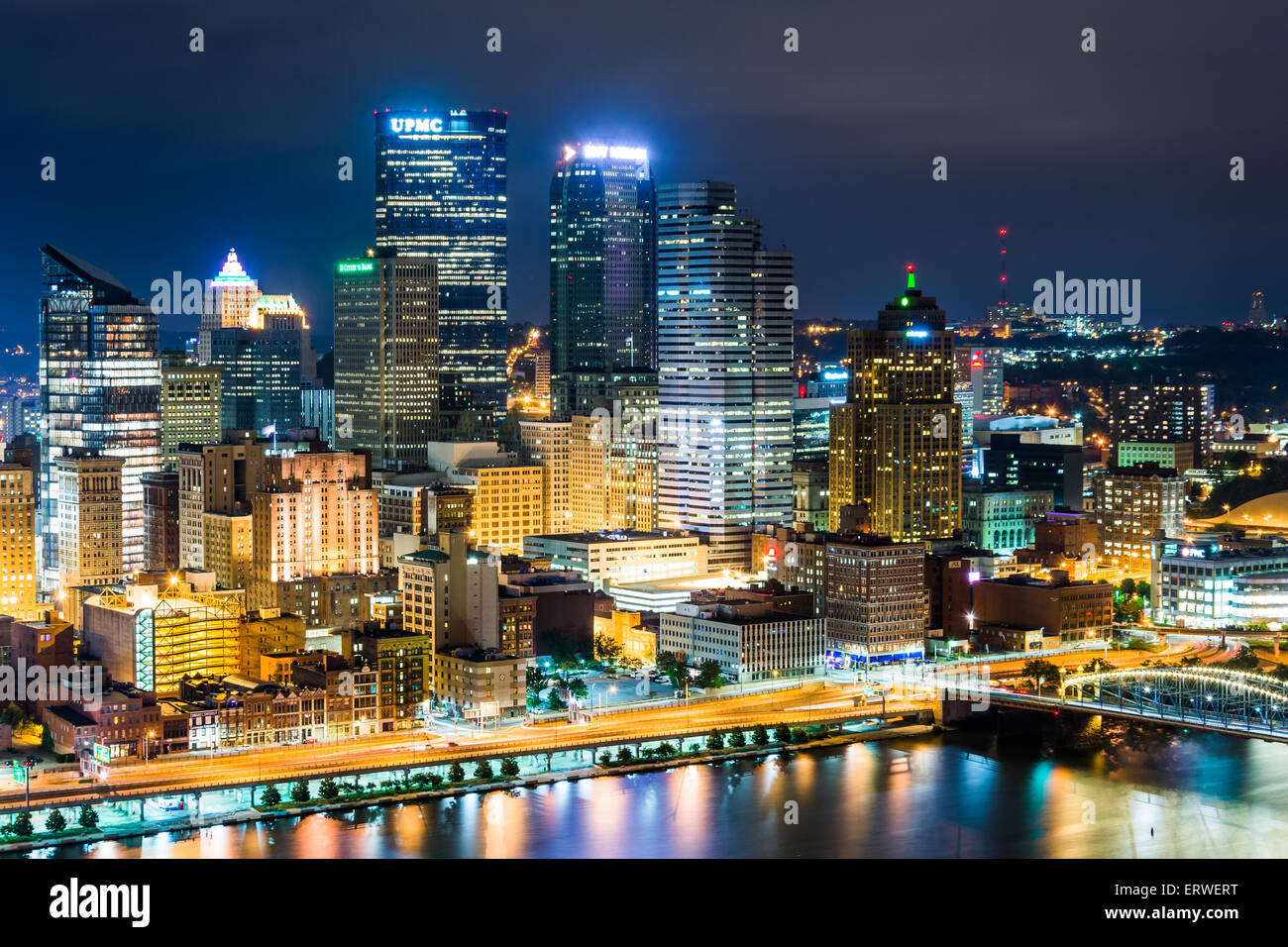 View of Pittsburgh at night from Grandview Avenue in Mount Washington