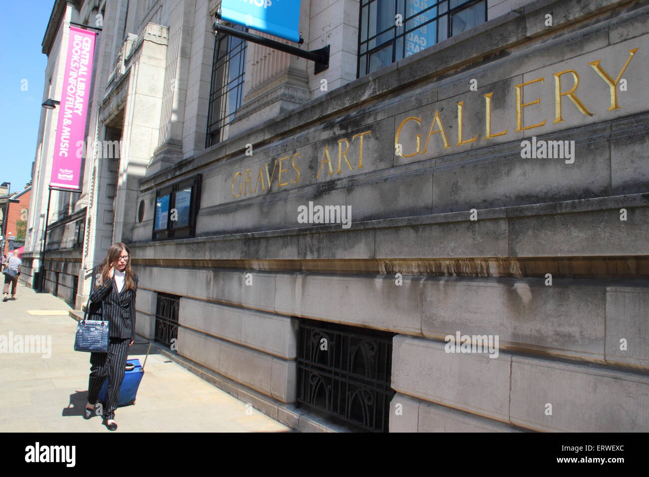 Exterior Graves Art Gallery and Central  Library Surrey Street in Sheffield city centre, Sheffield, South Yorkshire England UK Stock Photo