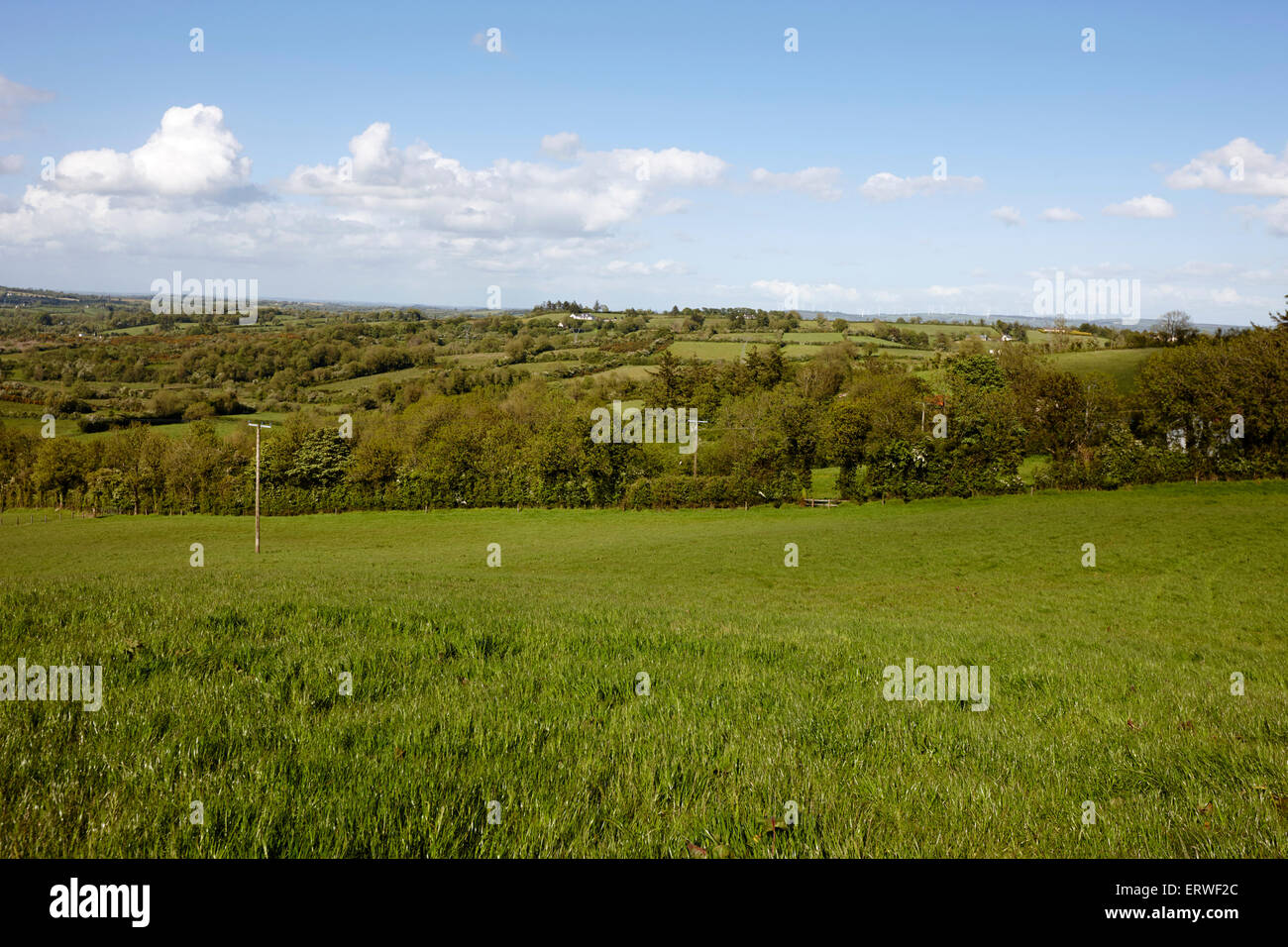 green irish countryside and farmland in County Cavan Republic of Ireland Stock Photo