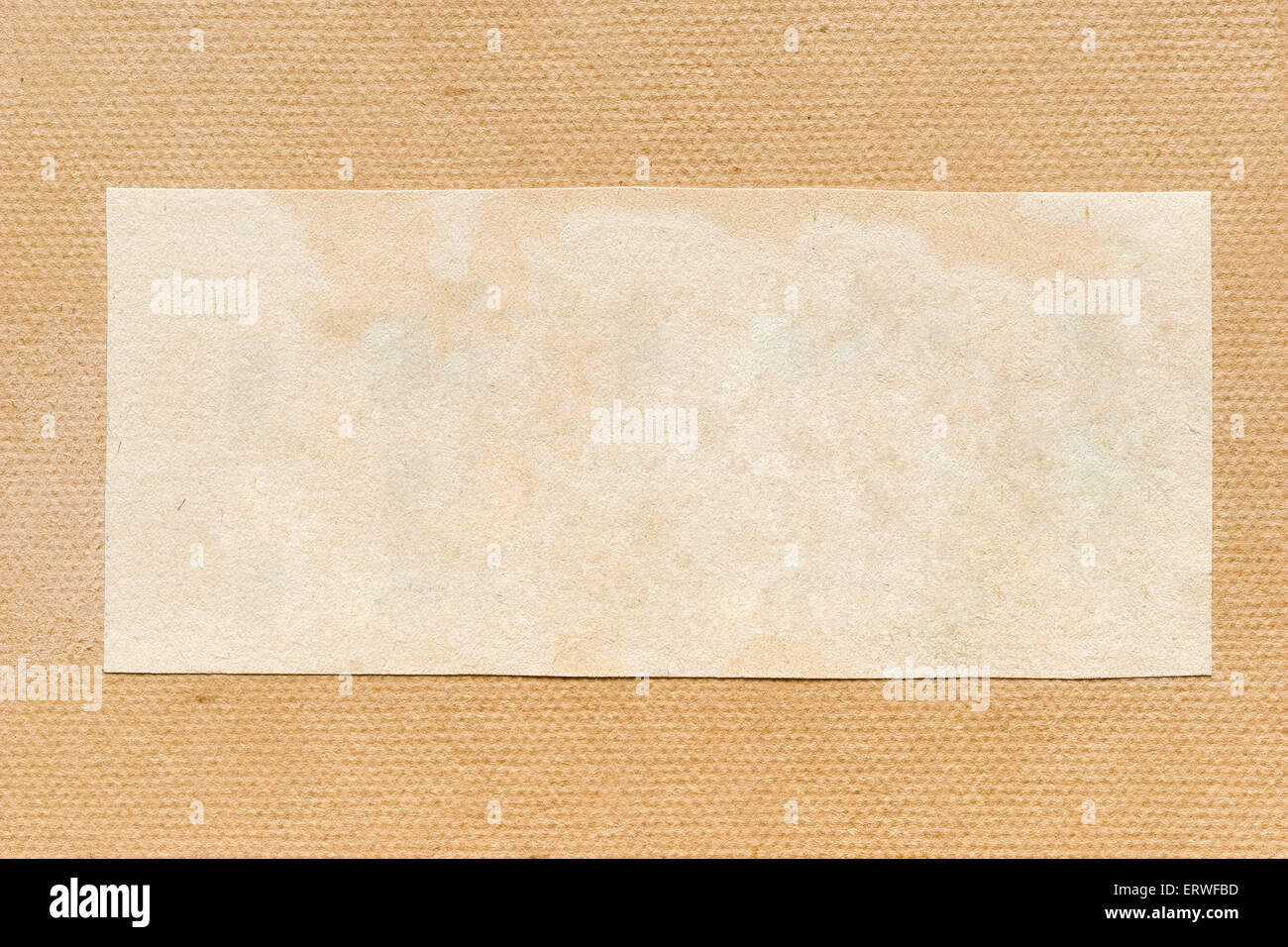 The texture of cardboard with a sign, closeup Stock Photo