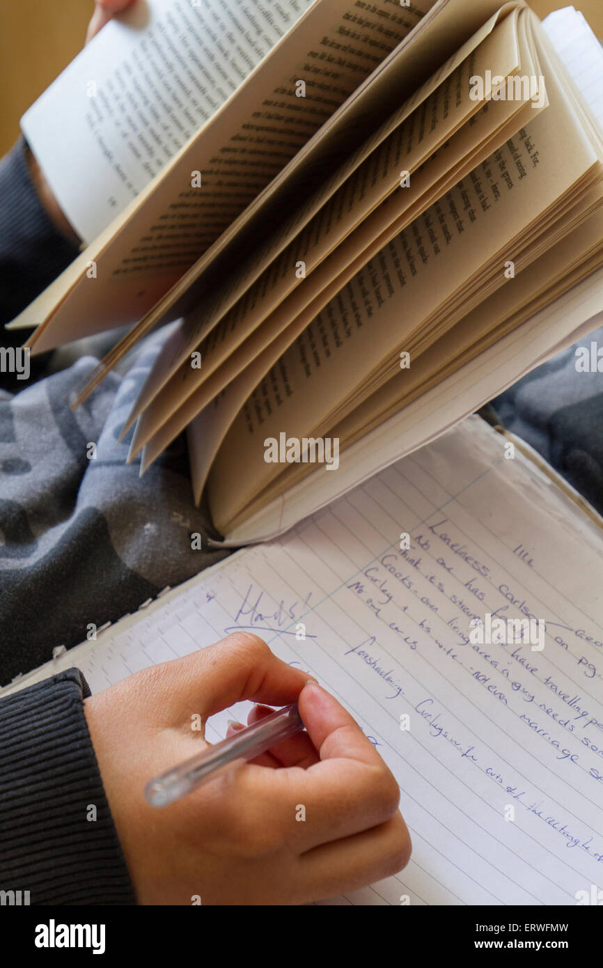 teen homework and exam study Stock Photo