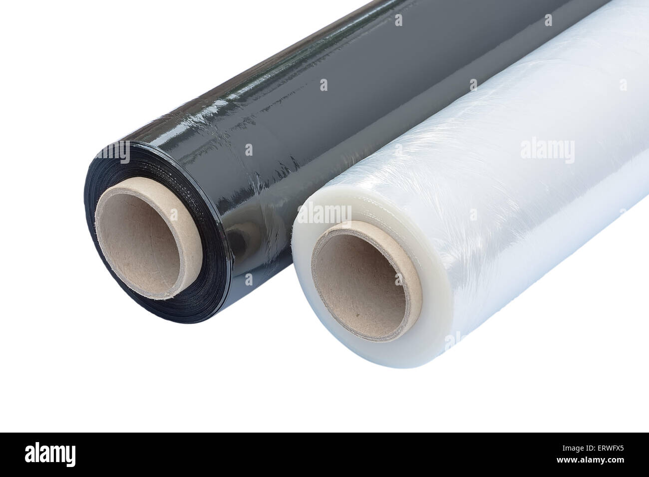 https://c8.alamy.com/comp/ERWFX5/two-rolls-of-stretch-film-packaging-black-and-transparent-wrapping-ERWFX5.jpg