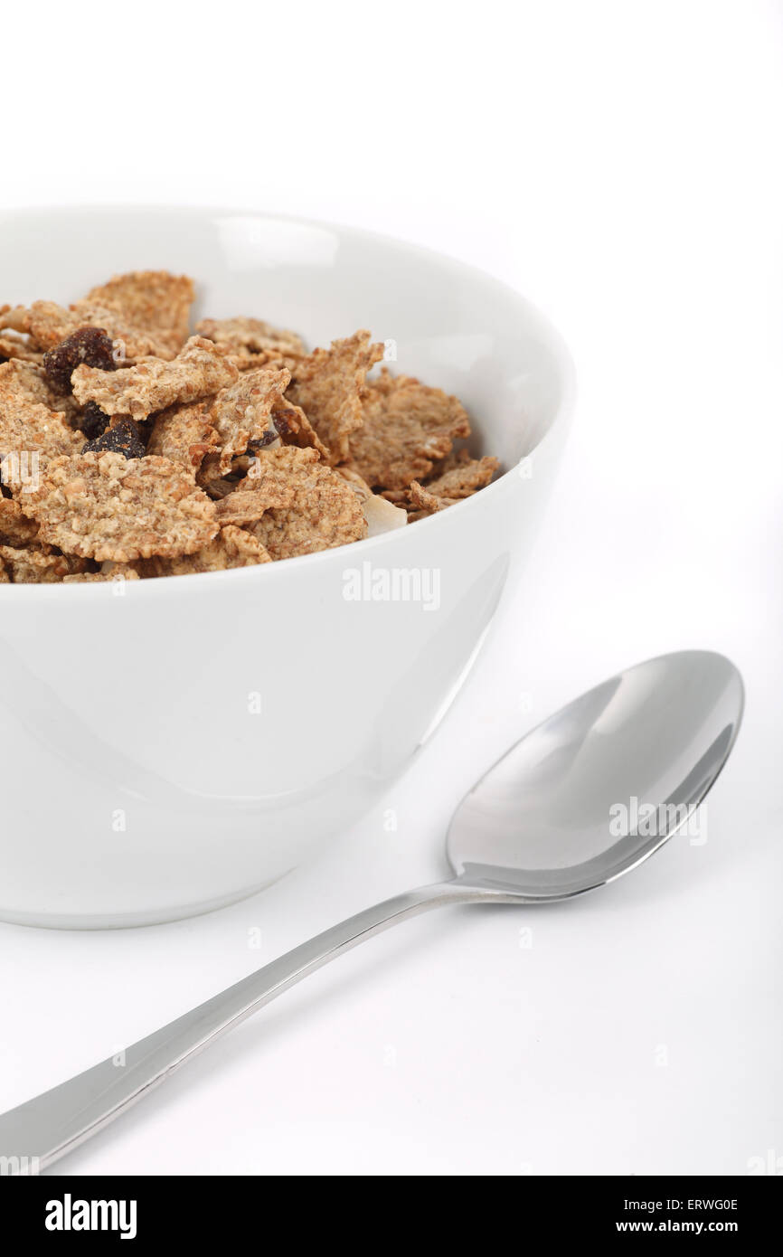 A bowl of fruit and fibre cereal Stock Photo