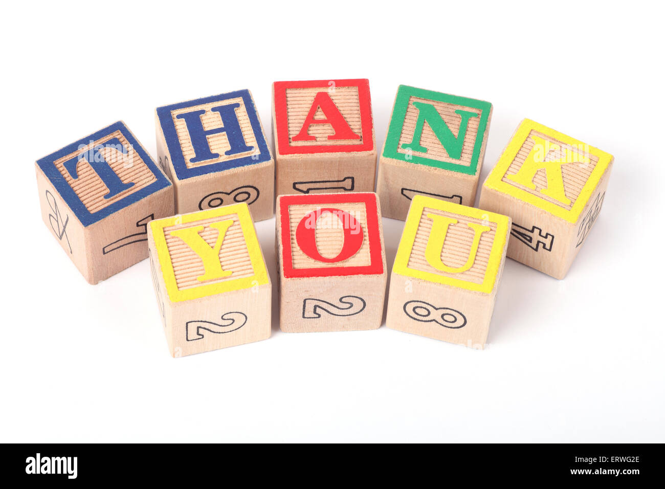 Thank You written with childrens building blocks Stock Photo