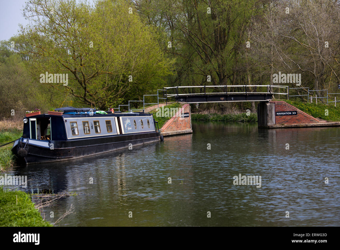 narrowboat at Hallingbury Herts UK Stock Photo