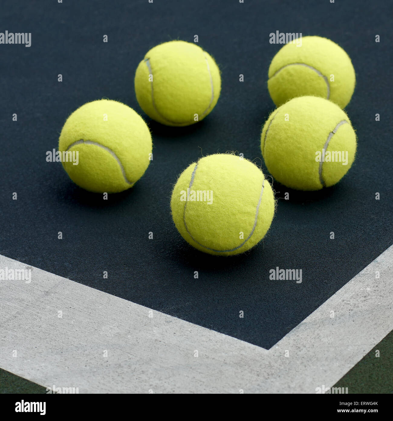 exotic yellow color tennis ball on court background Stock Photo Alamy