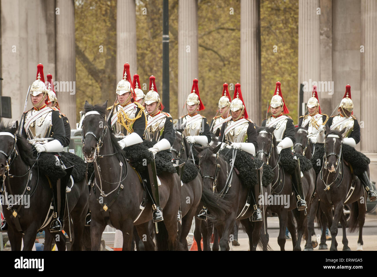 Horse Guards on parade in London Stock Photo