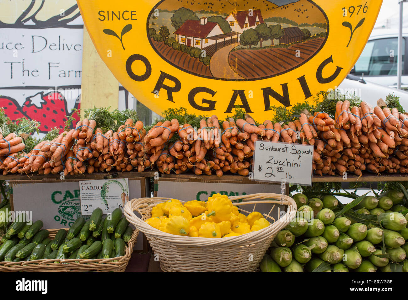 Organic produce at San Francisco farmer's market at the Ferry Building