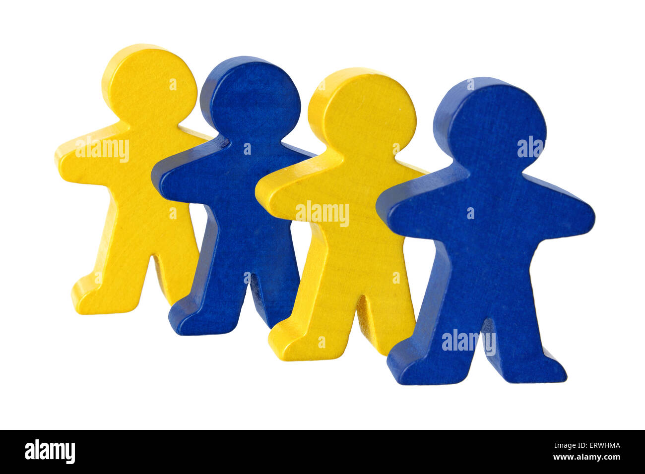 Wooden Miniature Figures Stock Photo