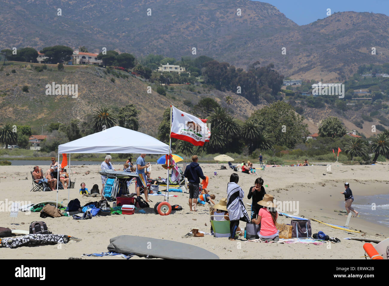 A Beach in Malibu, California. Stock Photo