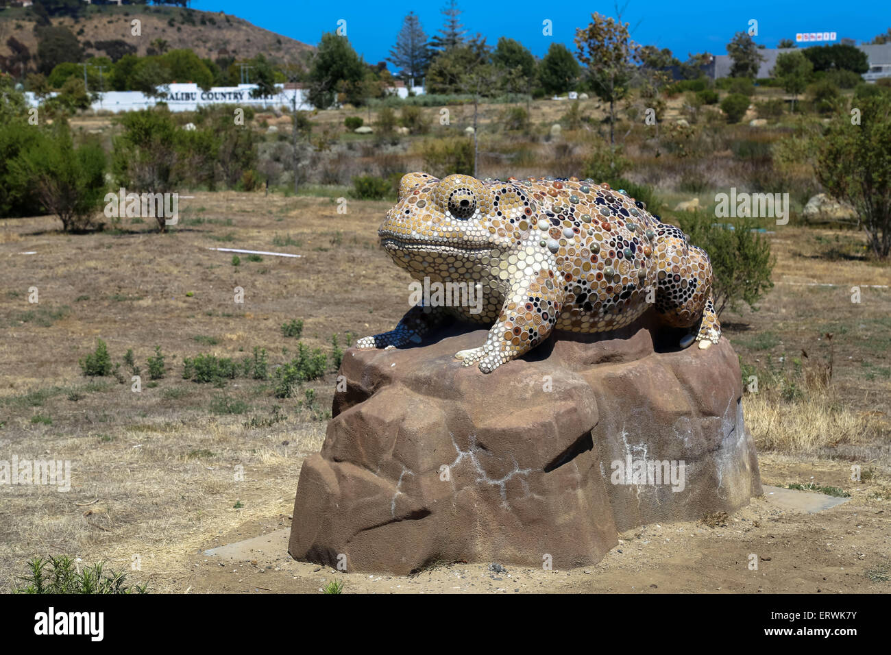 Western Toad Statue in Malibu, California Stock Photo Alamy