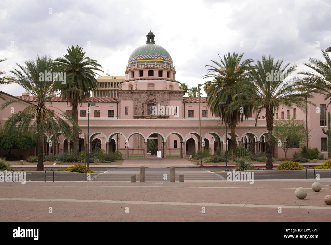 Tucson AZ Old Pima County Courthouse and Presidio. Historic landmark in downtown Tucson Arizona