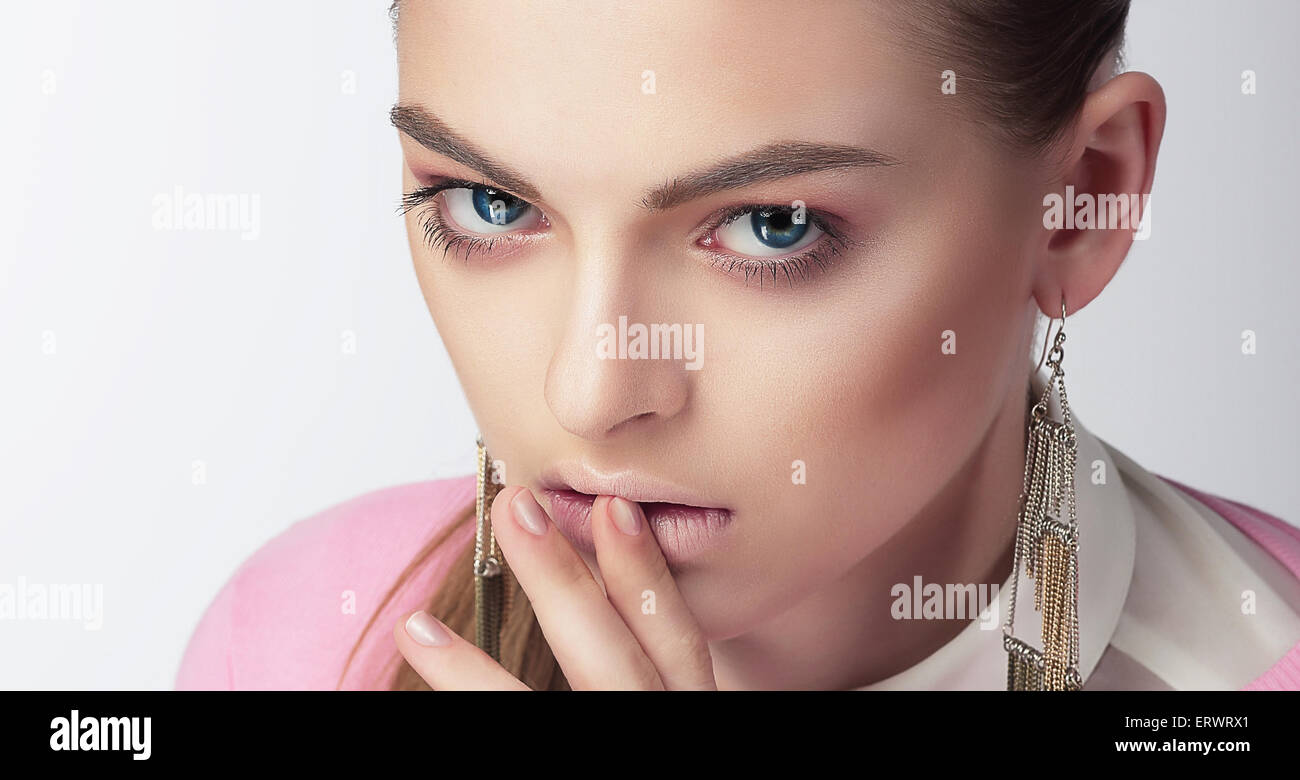 Close Up Portrait of Young Woman Stock Photo - Alamy