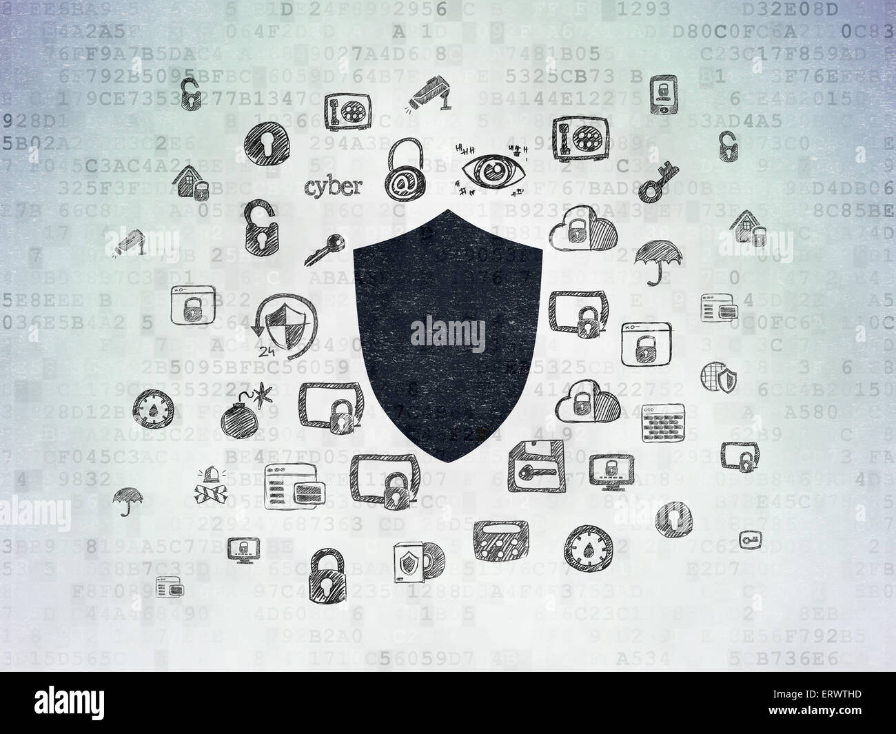 Protection concept: Shield on Digital Paper background Stock Photo - Alamy