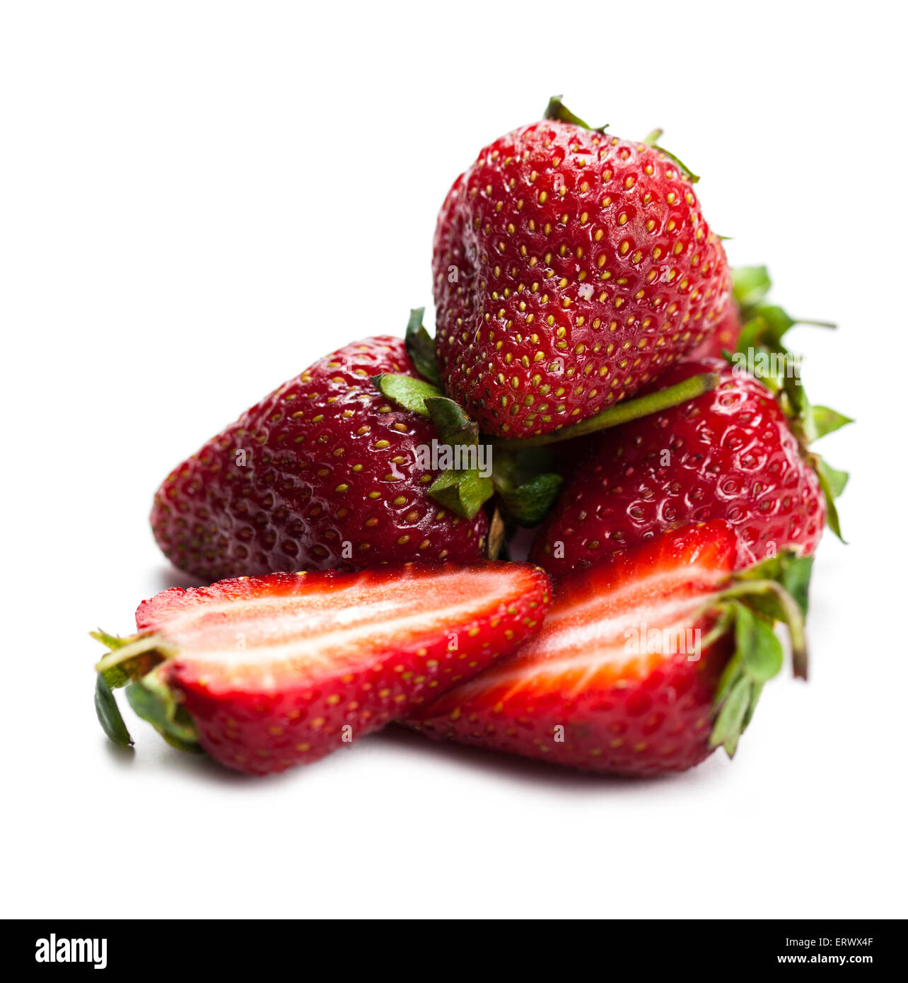 ripe strawberries close-up isolated on a white background Stock Photo ...