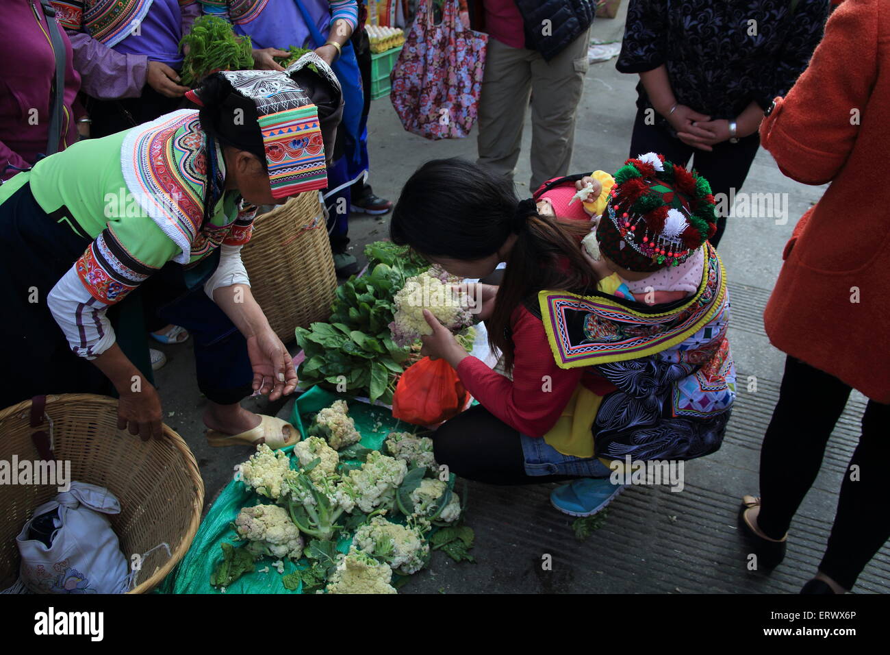 Market in Yunnan China Stock Photo - Alamy