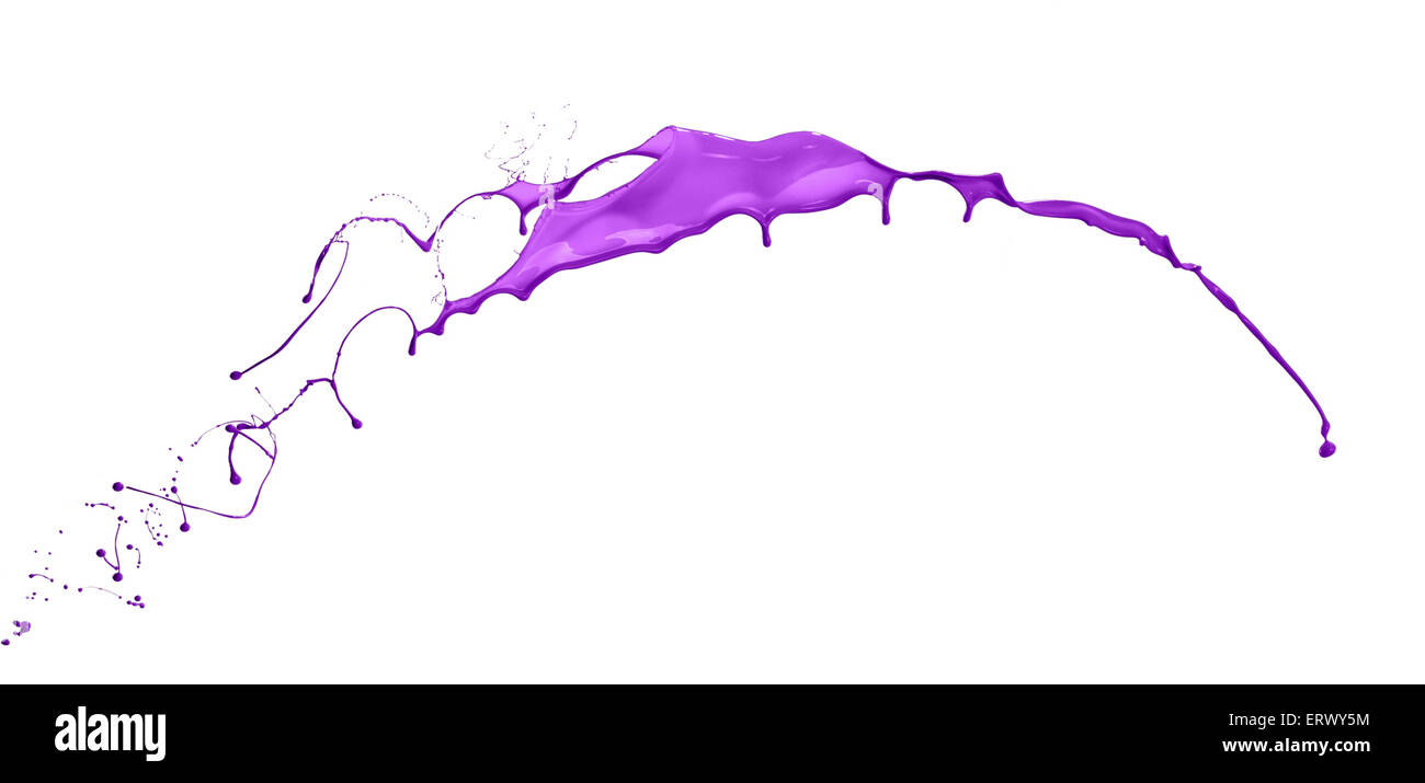 Purple splash isolated on white background Stock Photo - Alamy