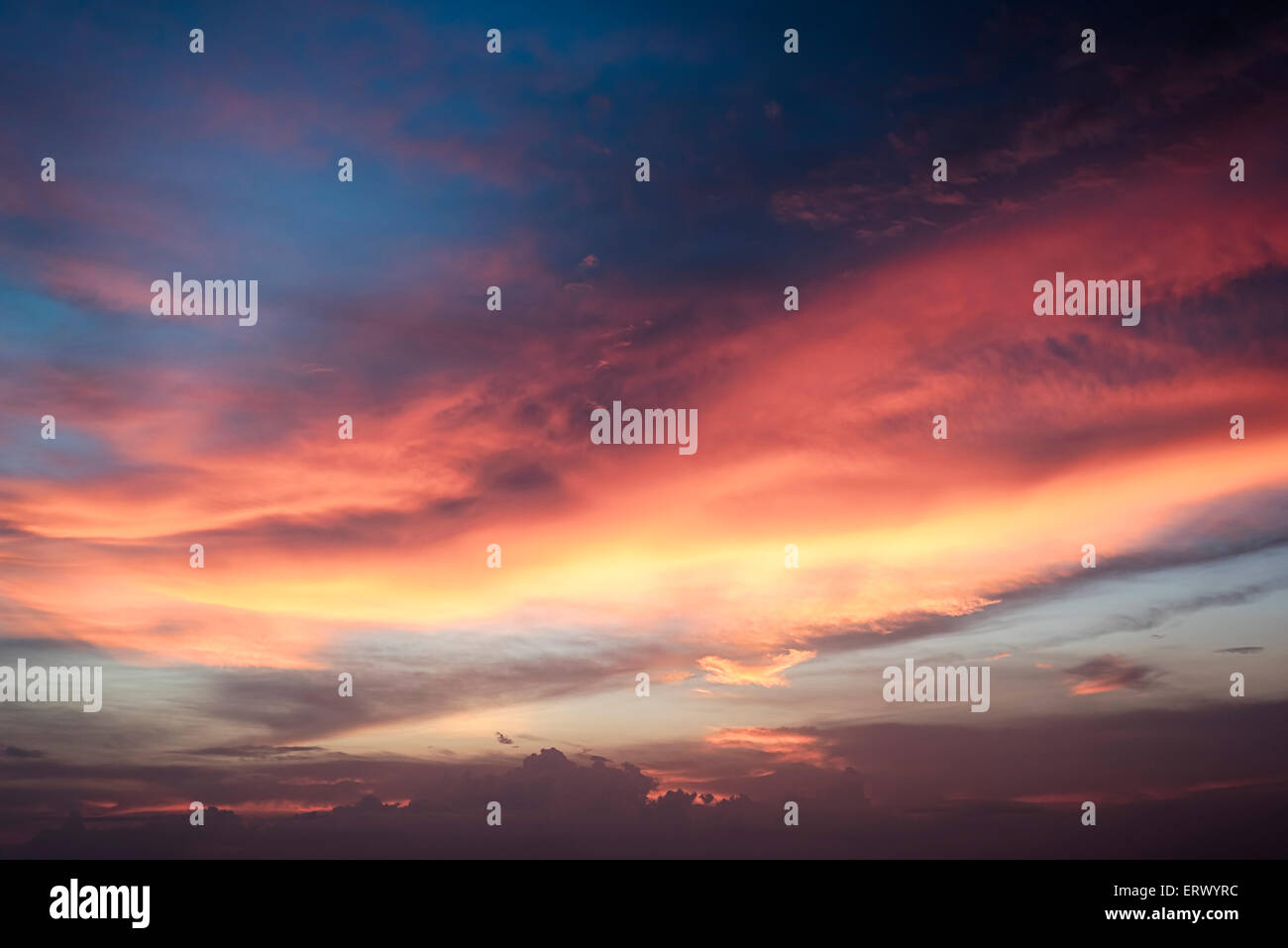 Sunset sky in Bohol, Philippines. Stock Photo