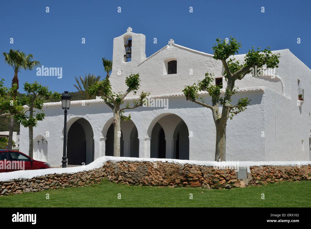 Church Església de Sant Carles, Sant Carles de Peralta, Ibiza, Balearic Islands, Spain Stock Photo