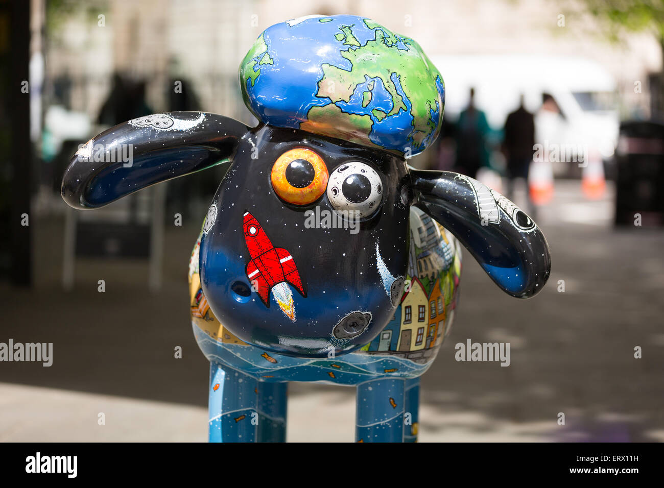 Shaun The Sheep Art Sculptures In The City Of London Uk Stock