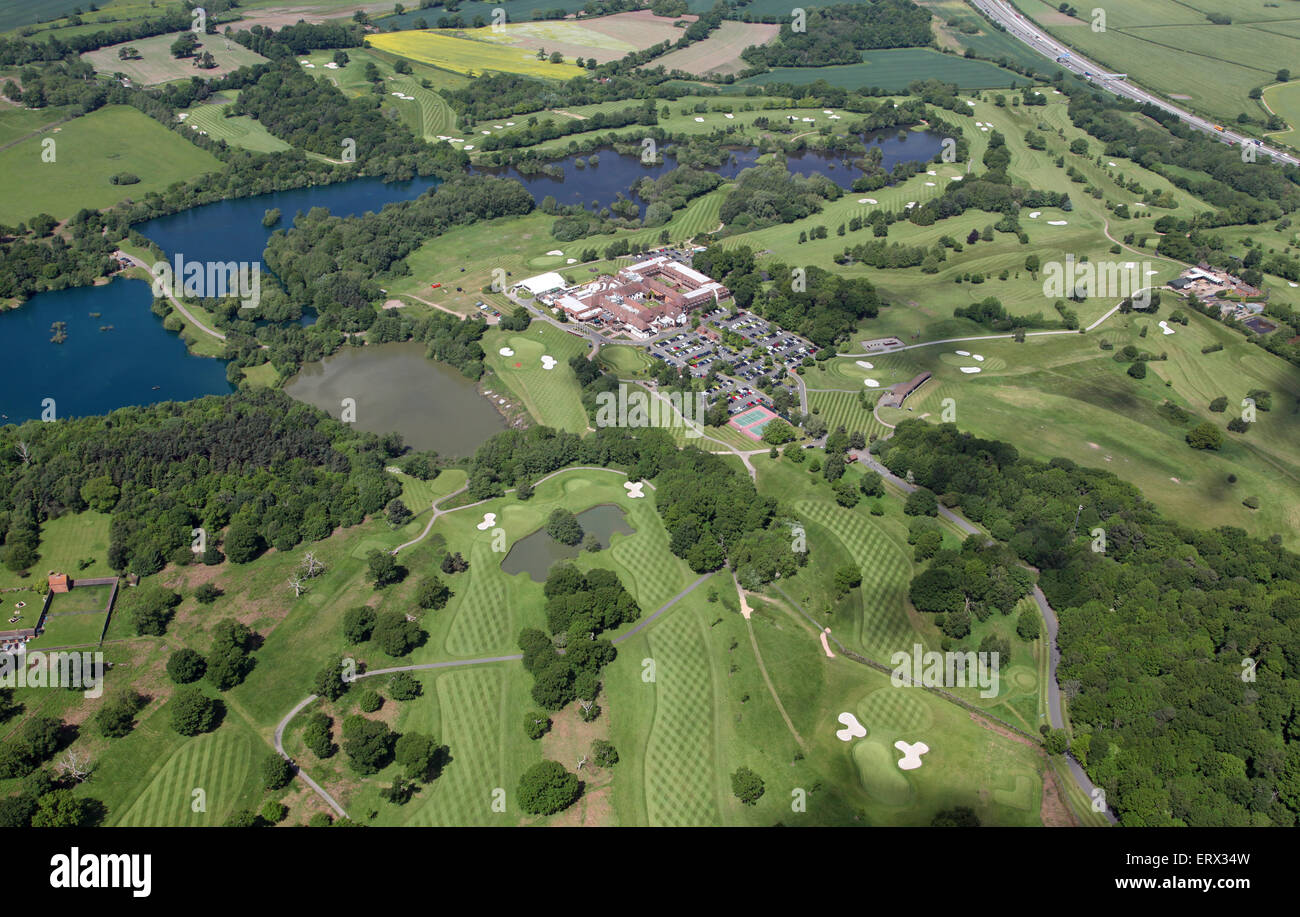 aerial view of the Forest of Arden Marriott Hotel & Country Club at Meriden near Birmingham, UK Stock Photo