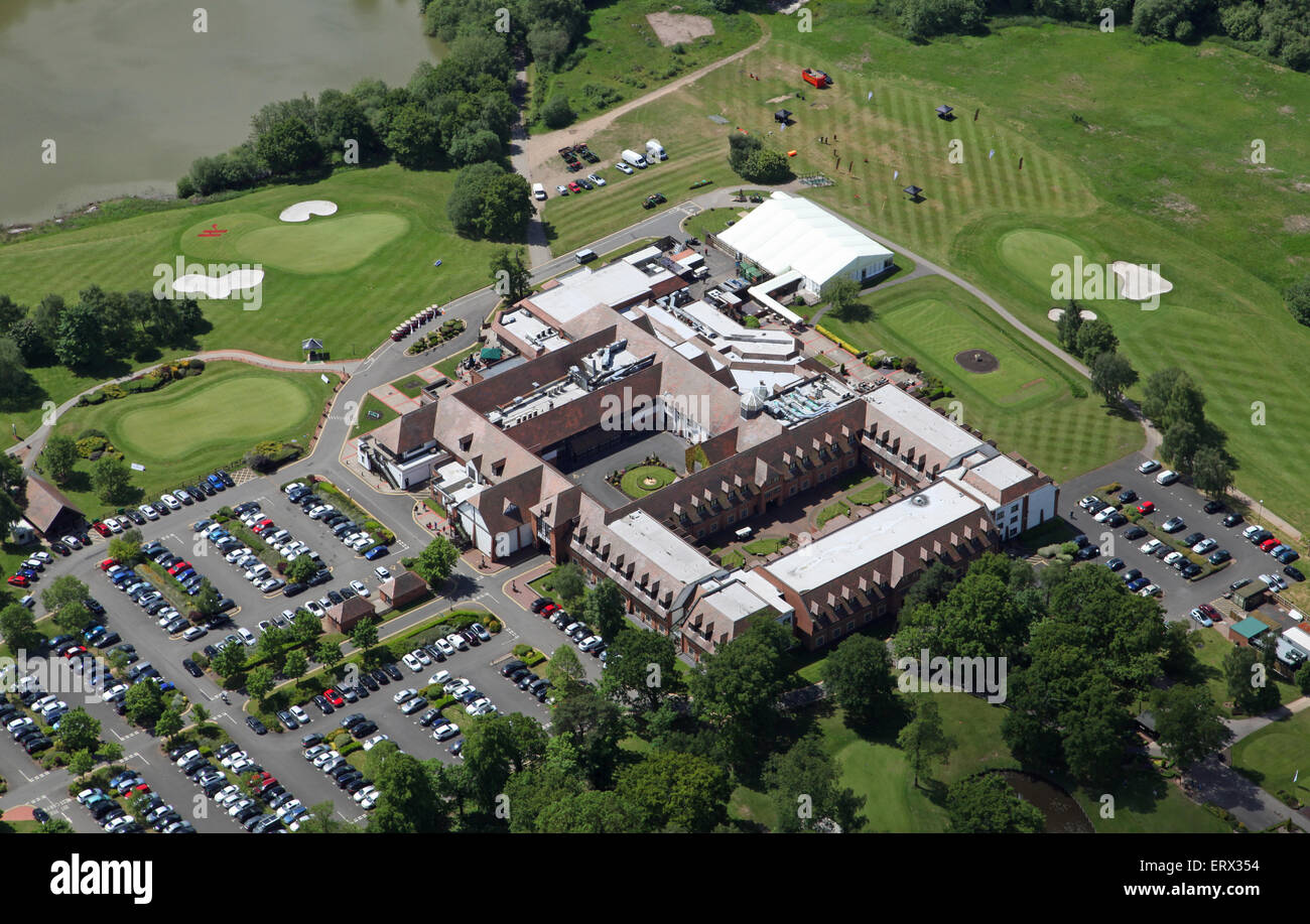 aerial view of the Forest of Arden Marriott Hotel & Country Club at Meriden near Birmingham, UK Stock Photo