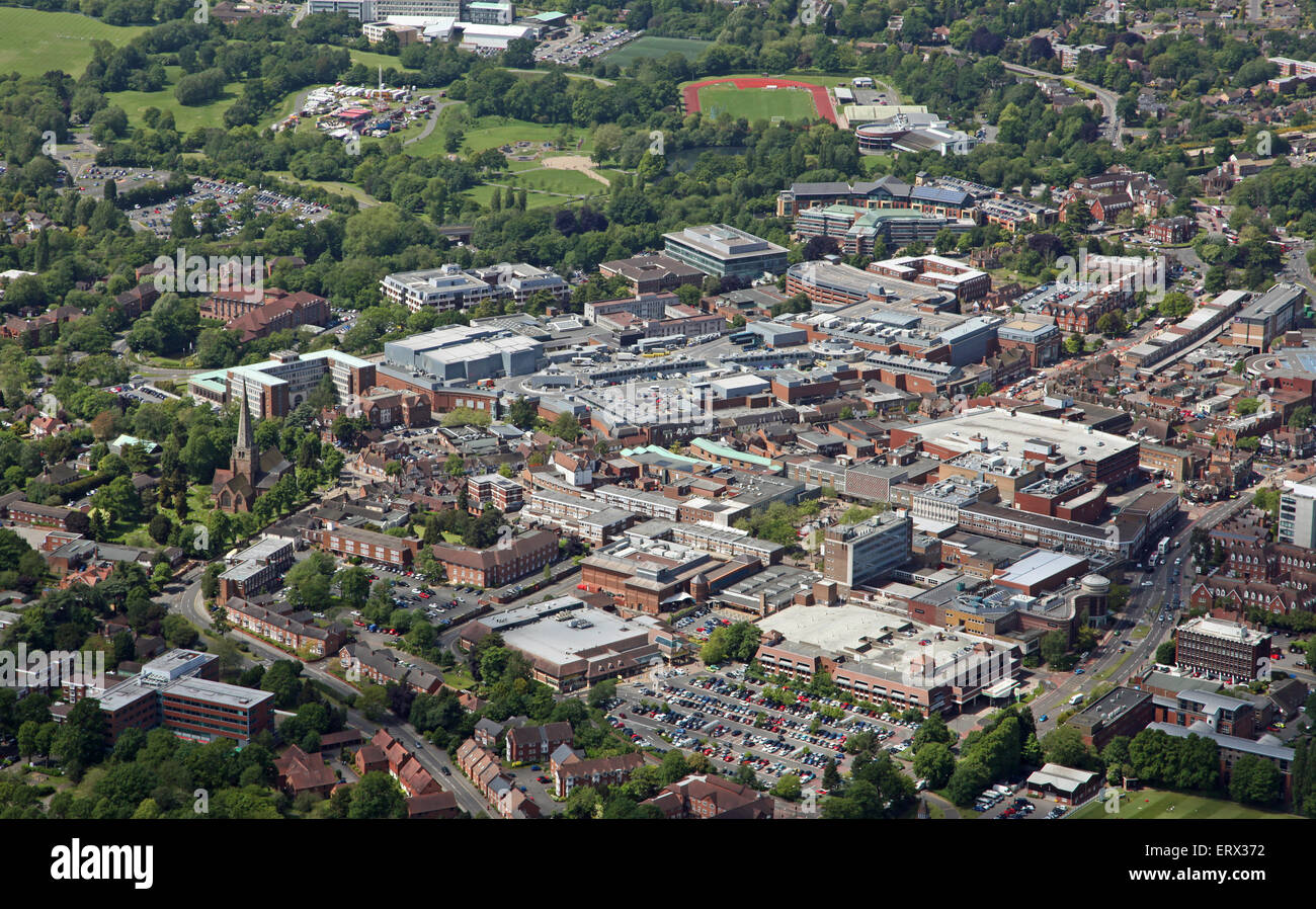 aerial view of the midlands town of Solihull near Birmingham, UK Stock Photo