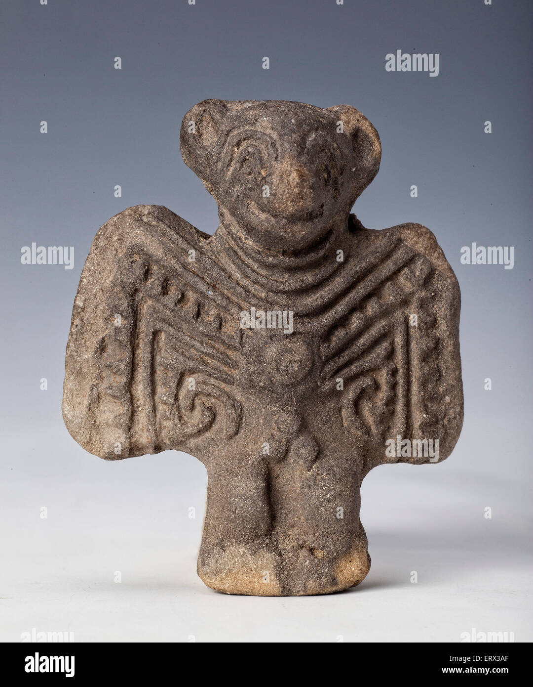 anthropomorphic figure in argil or clay, ancient art of ecuador Stock Photo