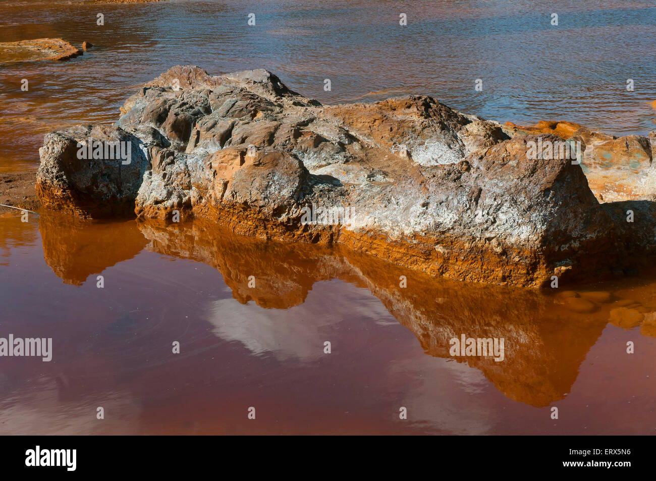 Rio Tinto pollution, Villarrasa, Huelva province, Region of Andalusia, Spain, Europe Stock Photo