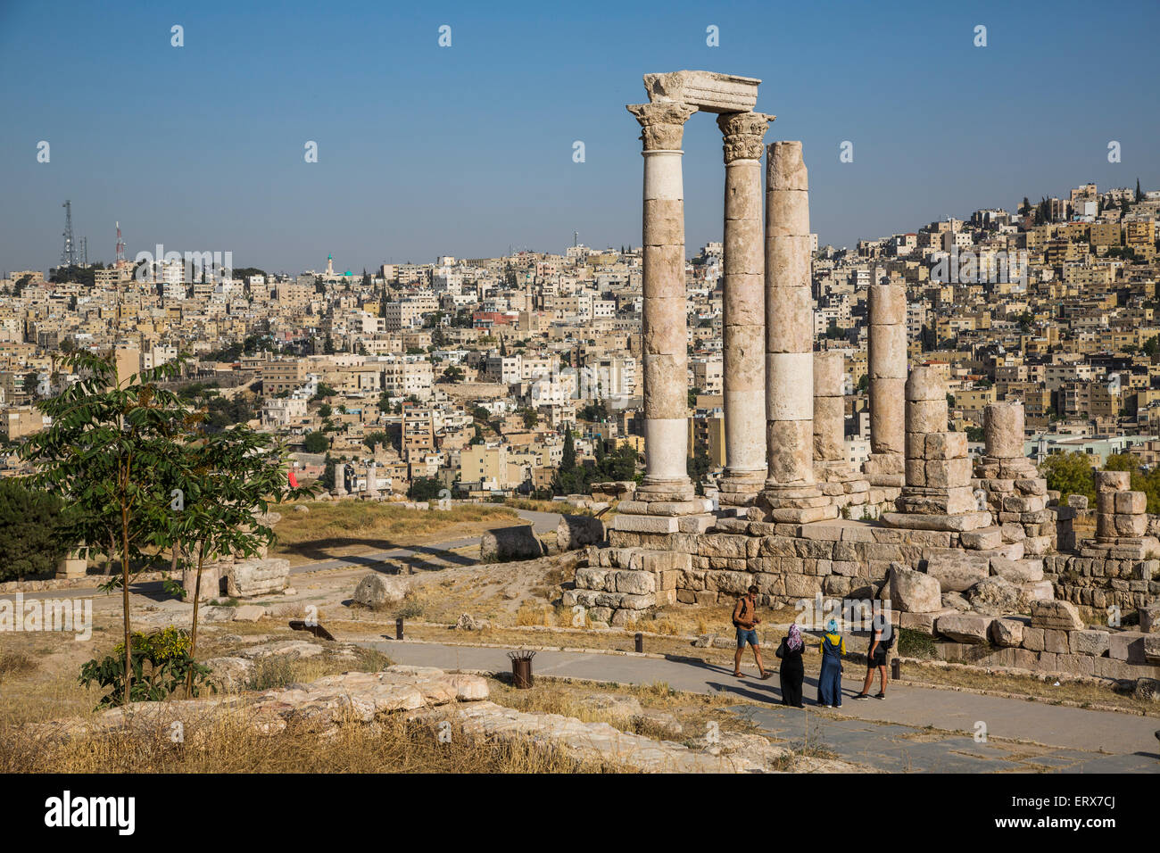 Temple of Hercules on the Citadel, Amman, Jordan Stock Photo