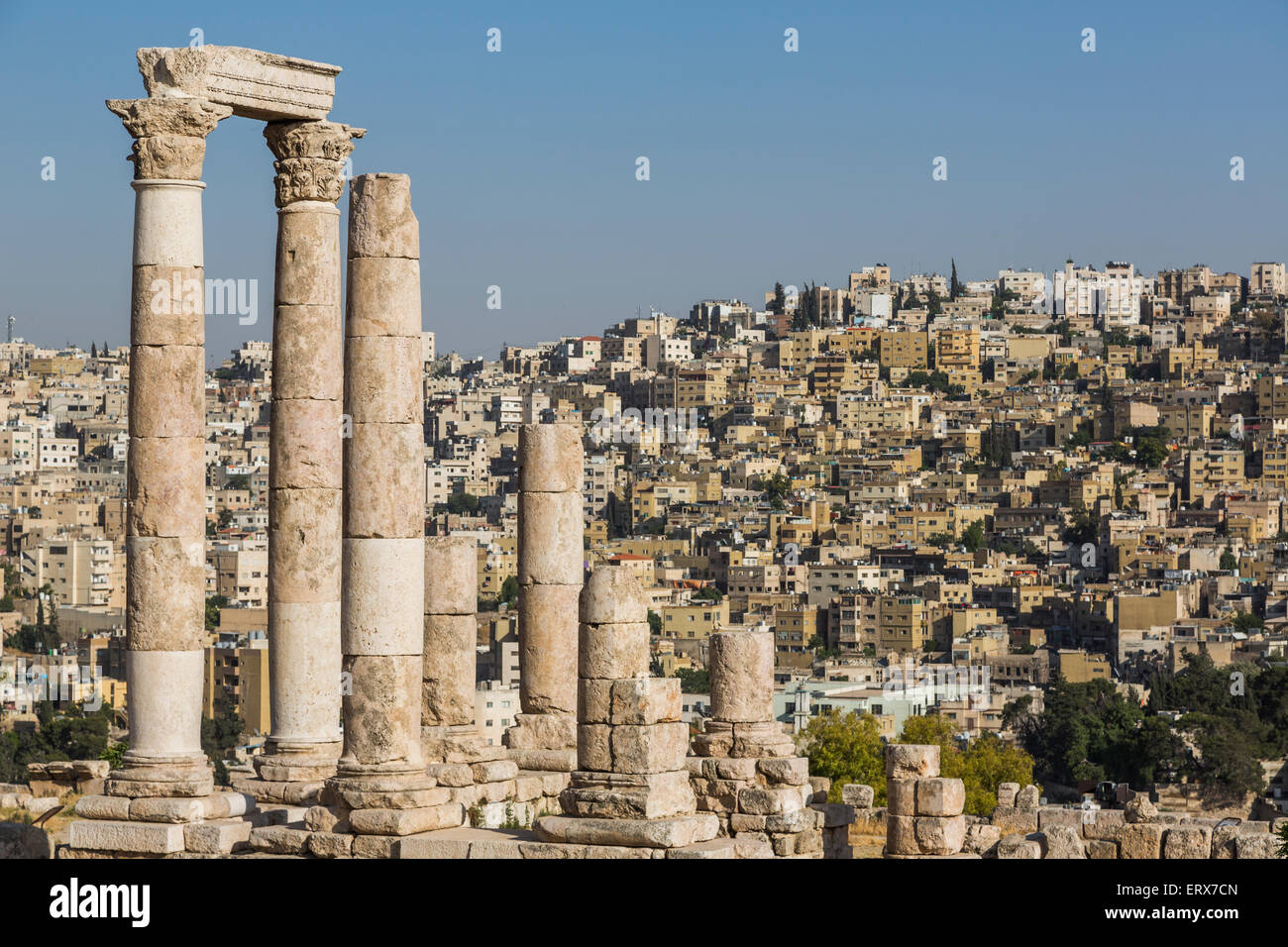 Temple of Hercules on the Citadel, Amman, Jordan Stock Photo